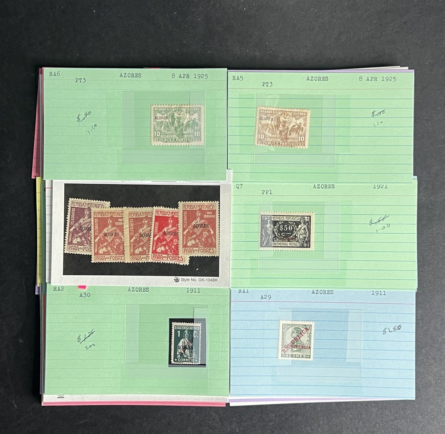 Azores Stamp Collection Dealer Cards $380 CV Mint & Used ZAYIX