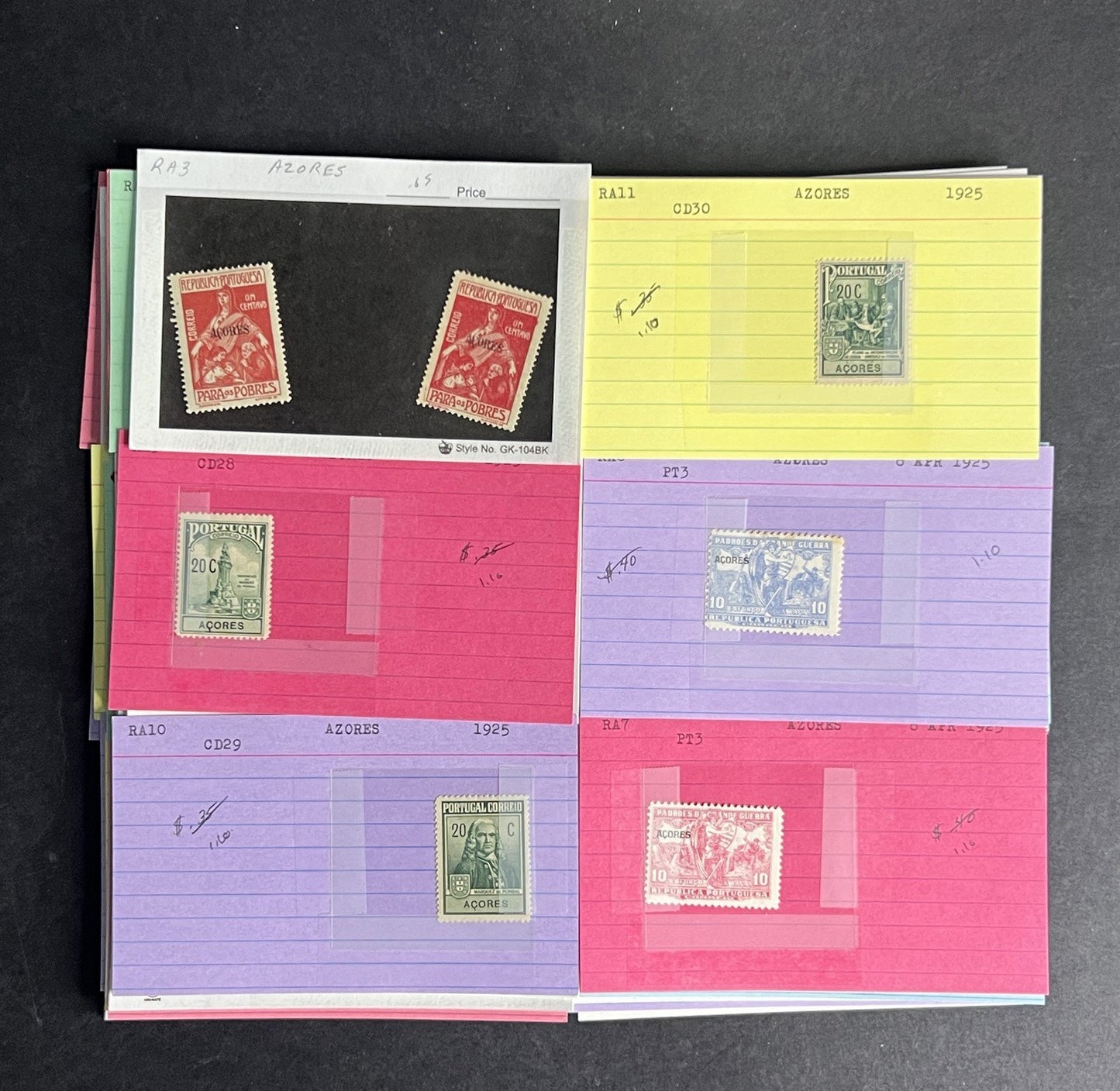 Azores Stamp Collection Dealer Cards $380 CV Mint & Used ZAYIX
