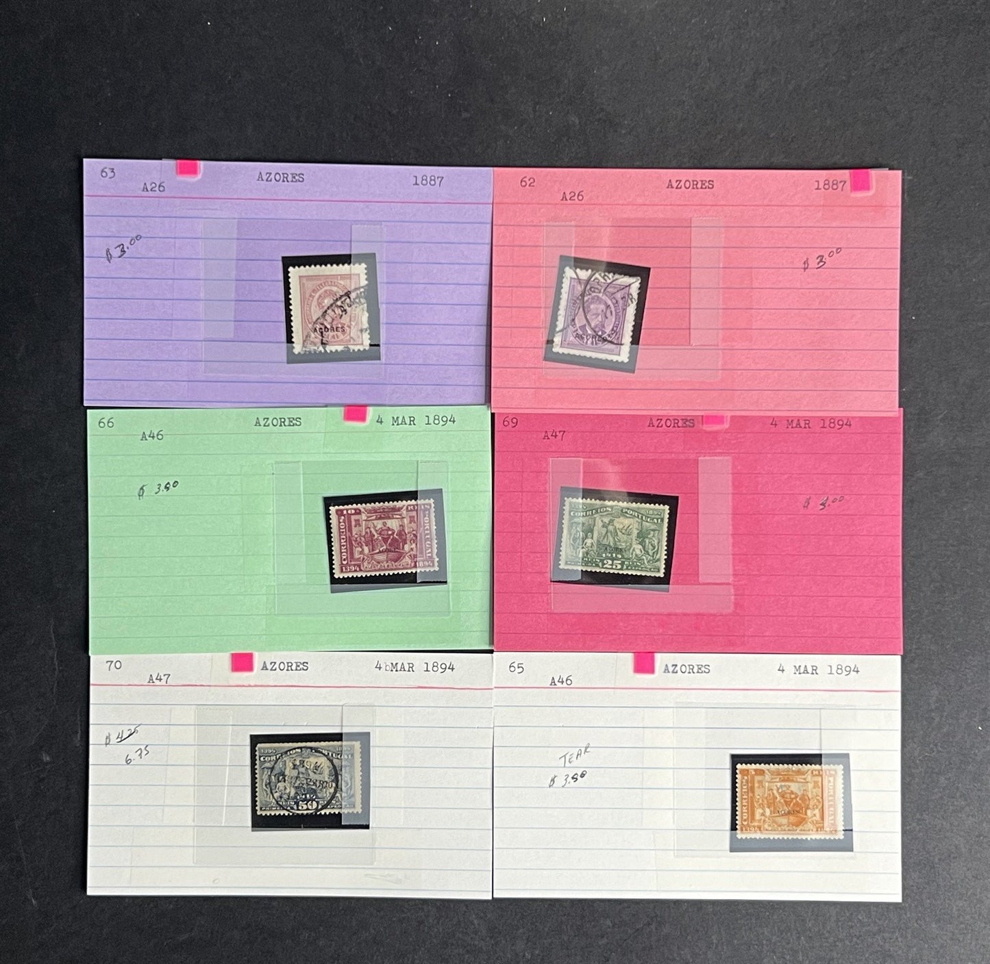 Azores Stamp Collection Dealer Cards $380 CV Mint & Used ZAYIX