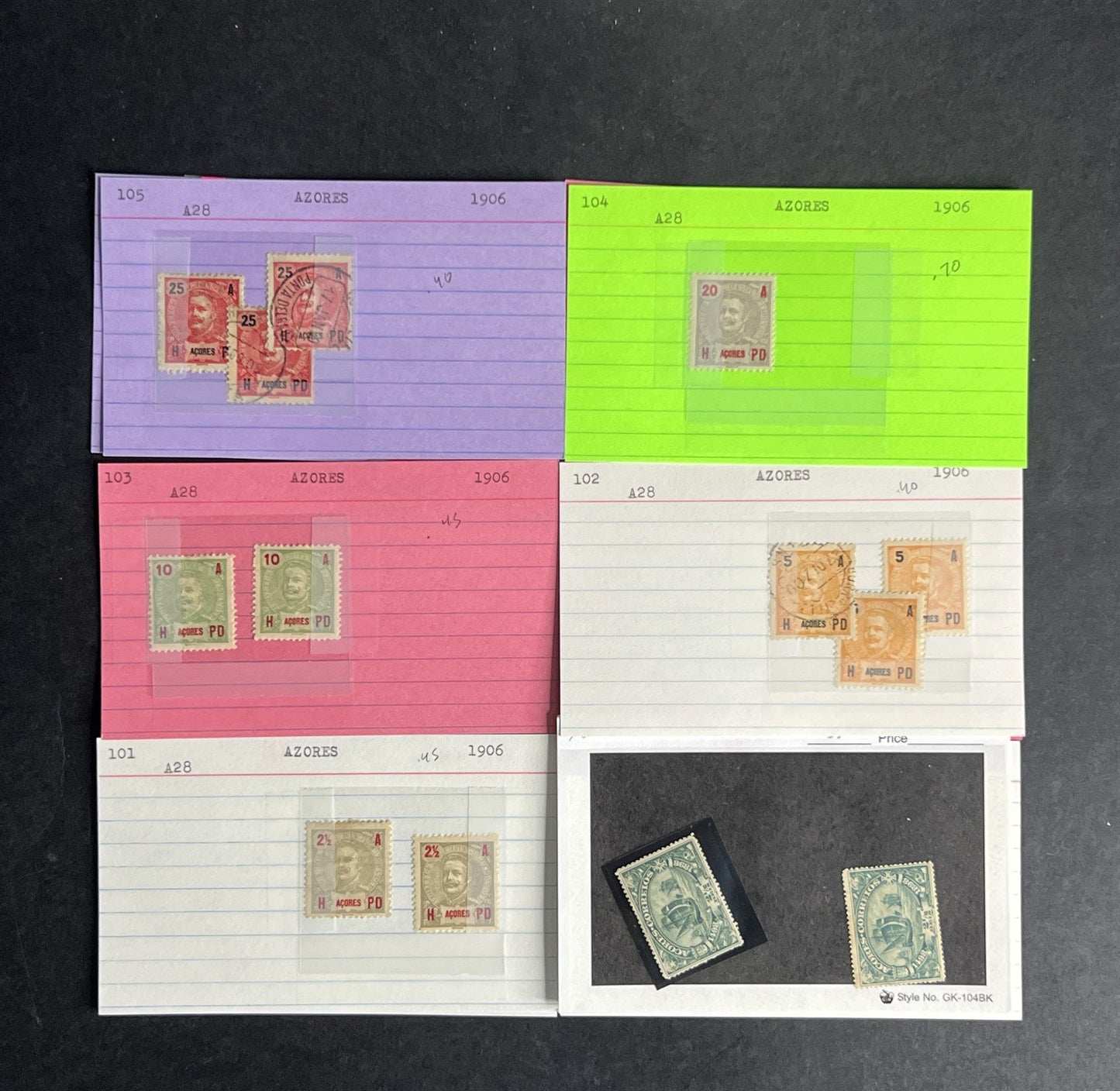 Azores Stamp Collection Dealer Cards $380 CV Mint & Used ZAYIX