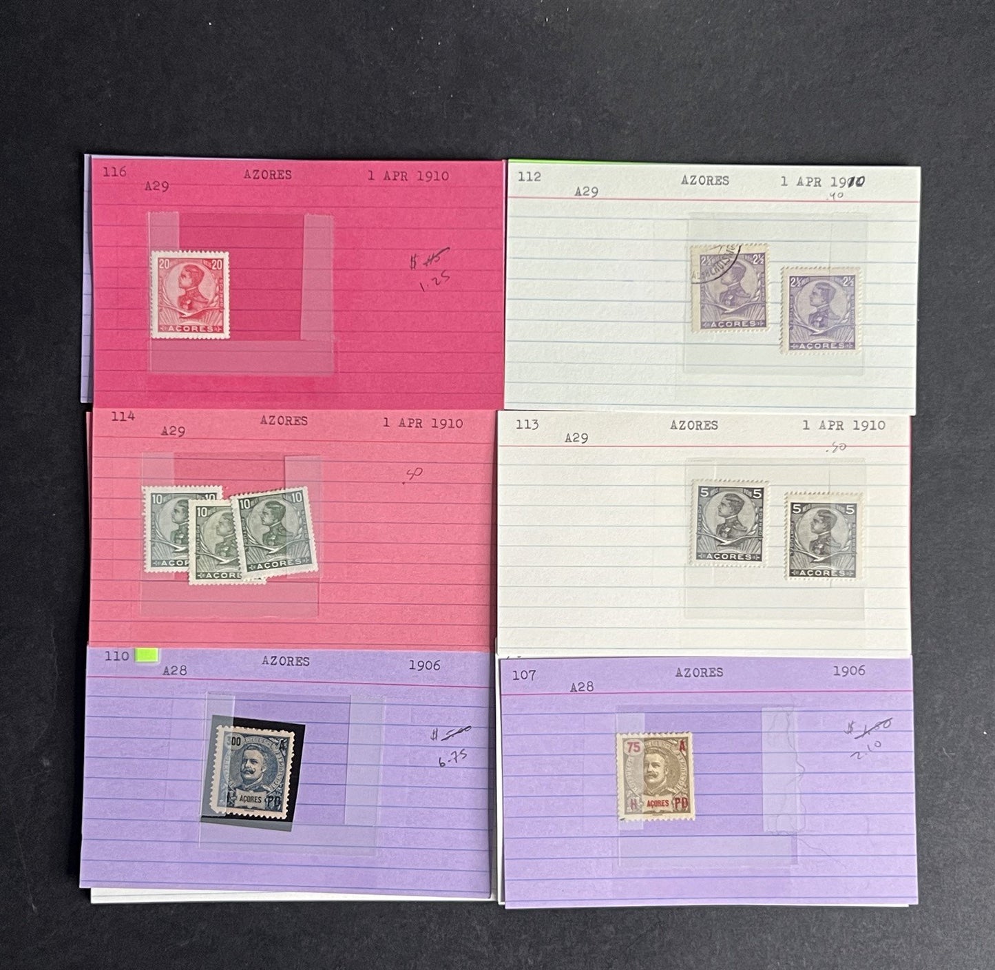 Azores Stamp Collection Dealer Cards $380 CV Mint & Used ZAYIX