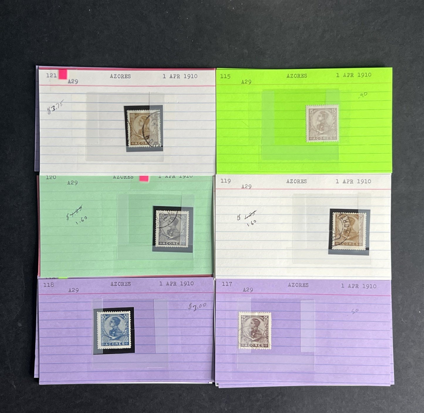 Azores Stamp Collection Dealer Cards $380 CV Mint & Used ZAYIX