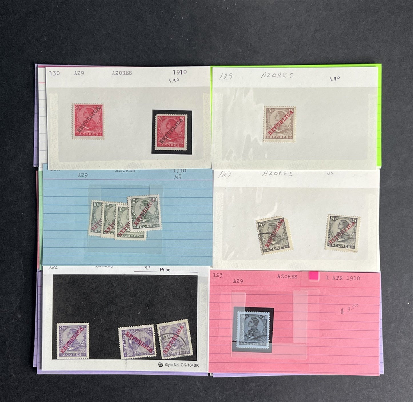 Azores Stamp Collection Dealer Cards $380 CV Mint & Used ZAYIX