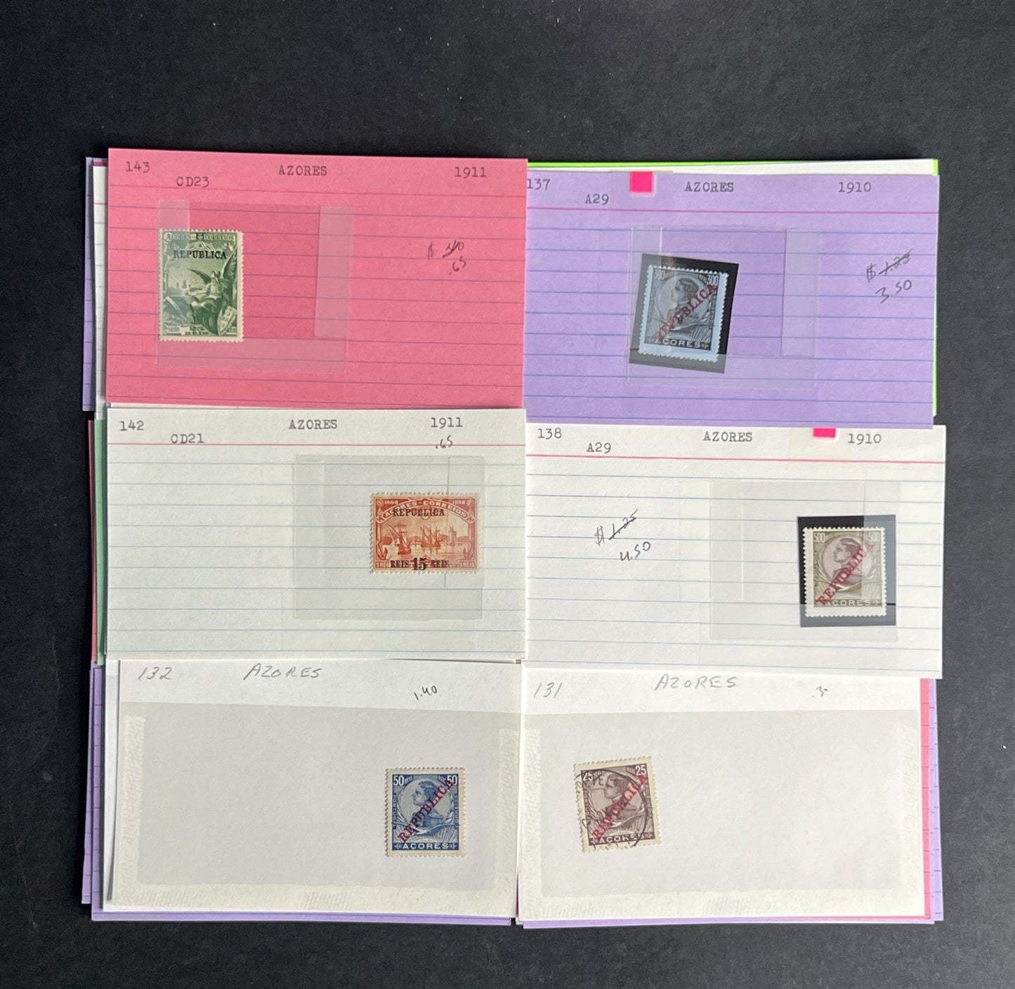 Azores Stamp Collection Dealer Cards $380 CV Mint & Used ZAYIX