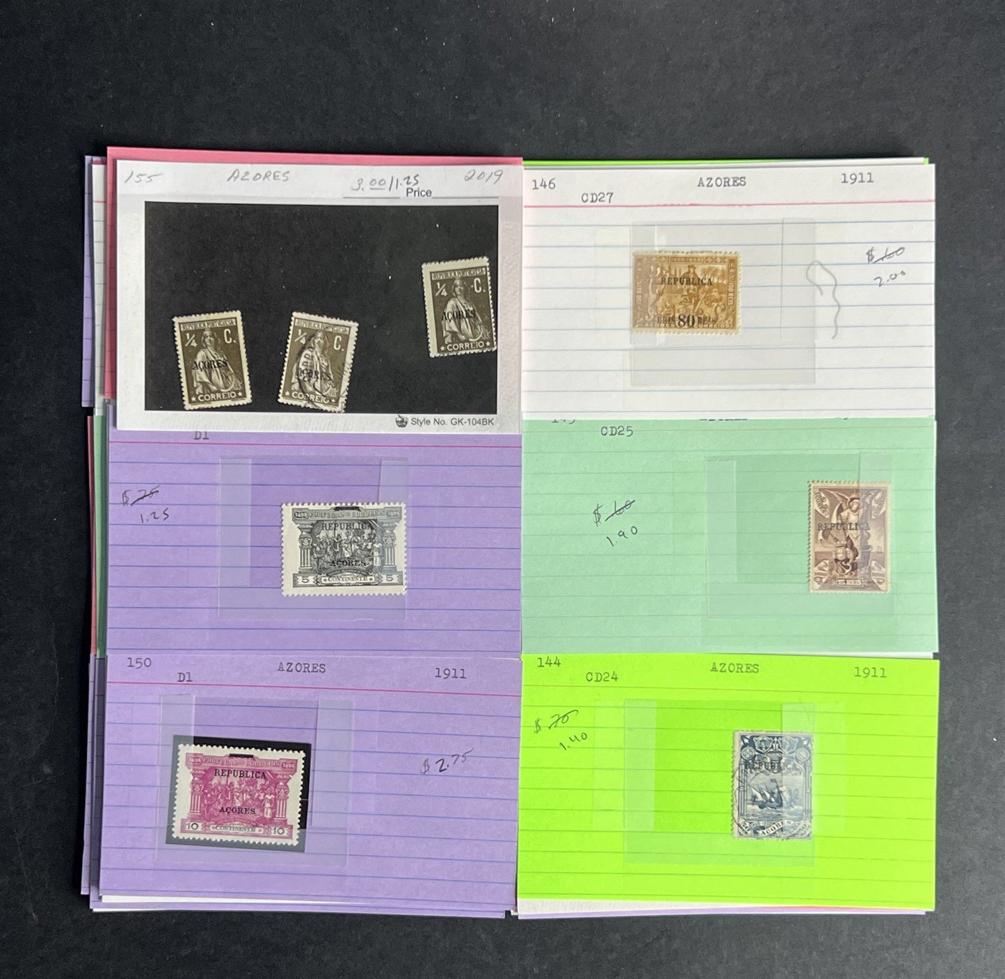 Azores Stamp Collection Dealer Cards $380 CV Mint & Used ZAYIX