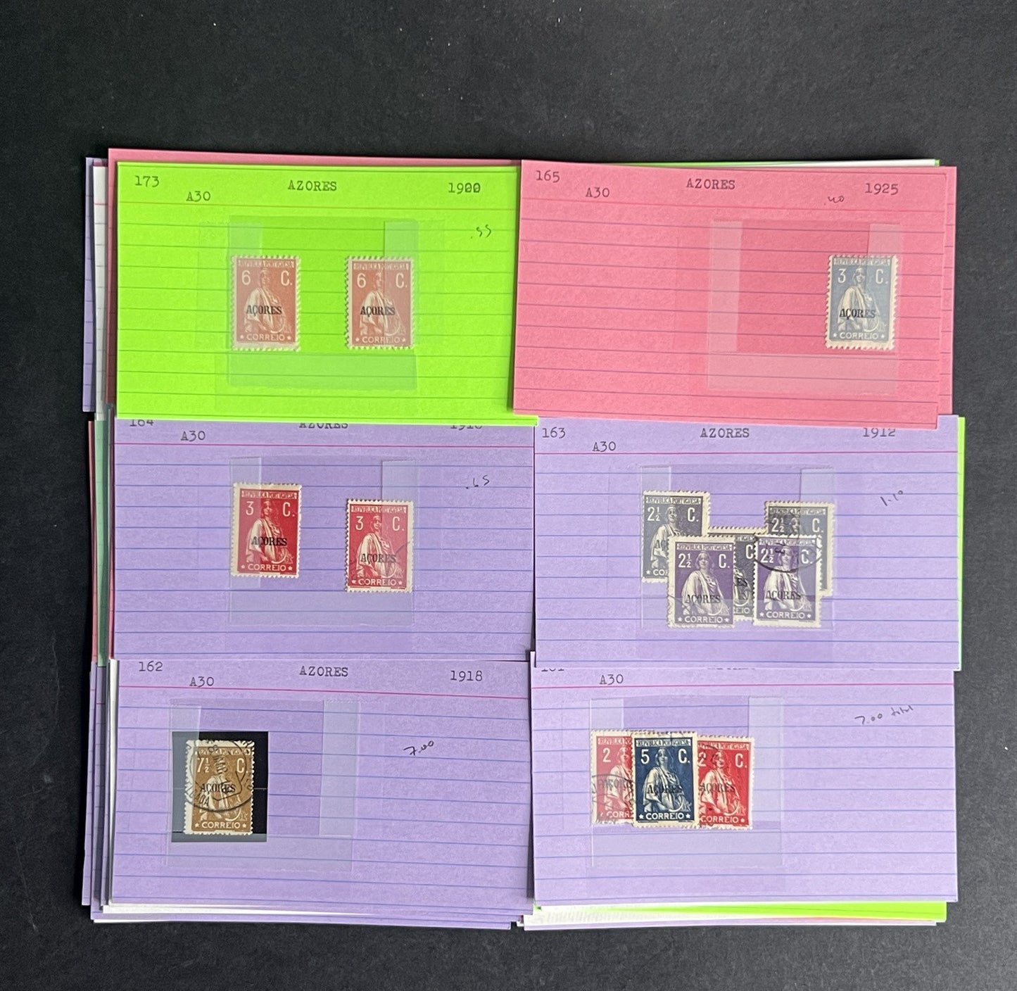Azores Stamp Collection Dealer Cards $380 CV Mint & Used ZAYIX