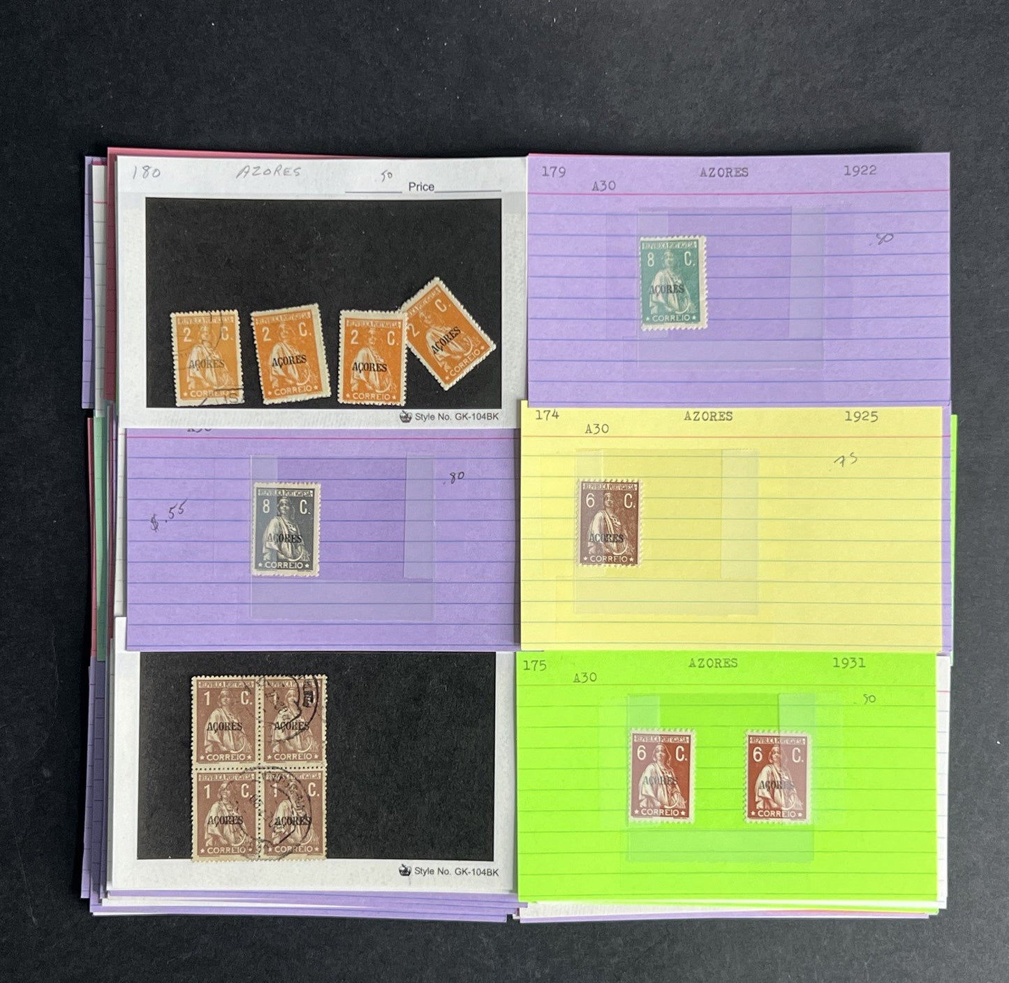 Azores Stamp Collection Dealer Cards $380 CV Mint & Used ZAYIX