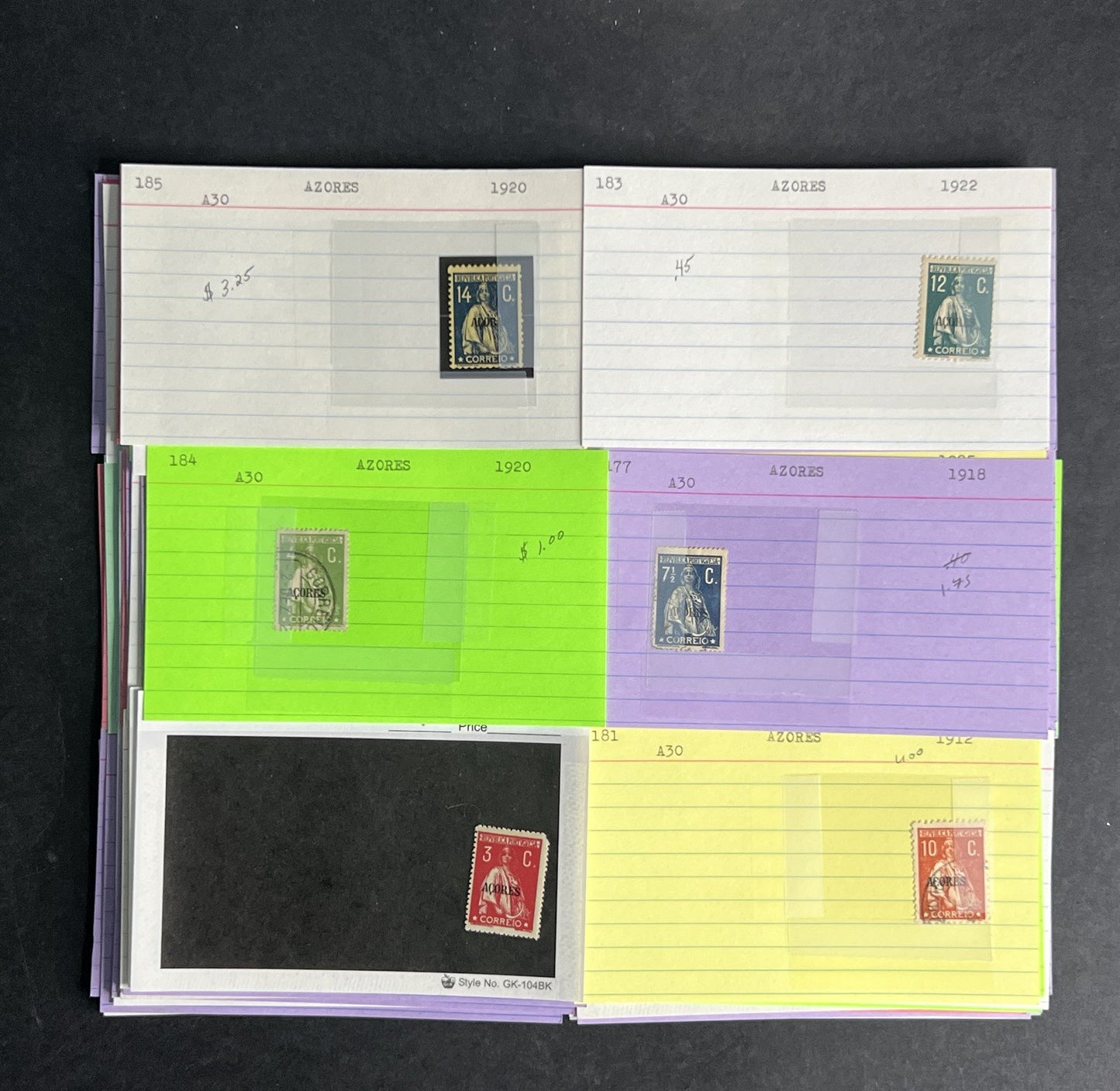 Azores Stamp Collection Dealer Cards $380 CV Mint & Used ZAYIX