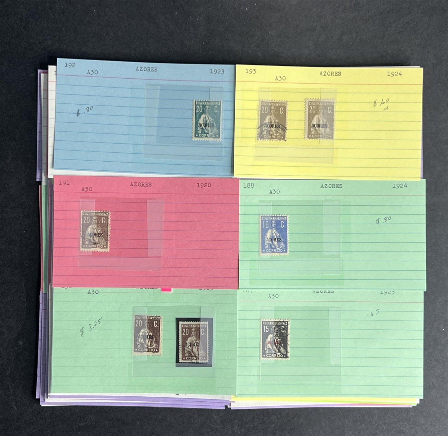 Azores Stamp Collection Dealer Cards $380 CV Mint & Used ZAYIX