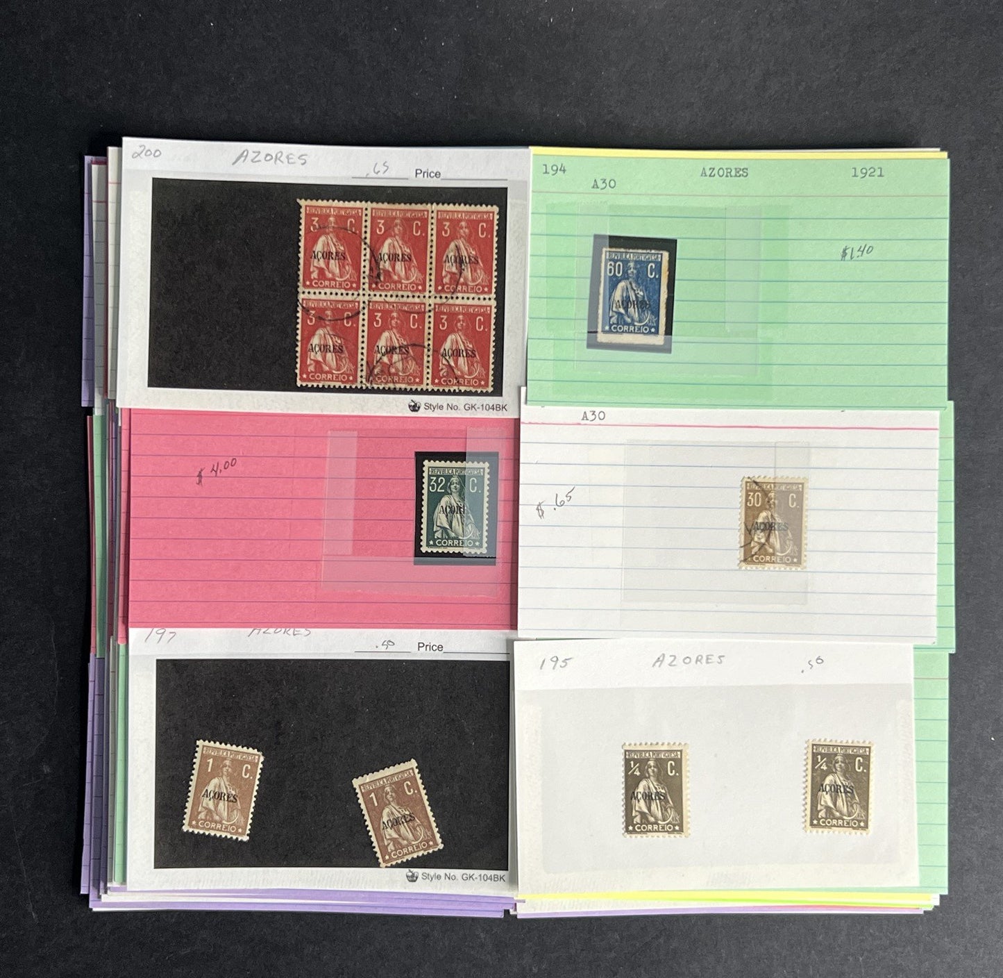 Azores Stamp Collection Dealer Cards $380 CV Mint & Used ZAYIX