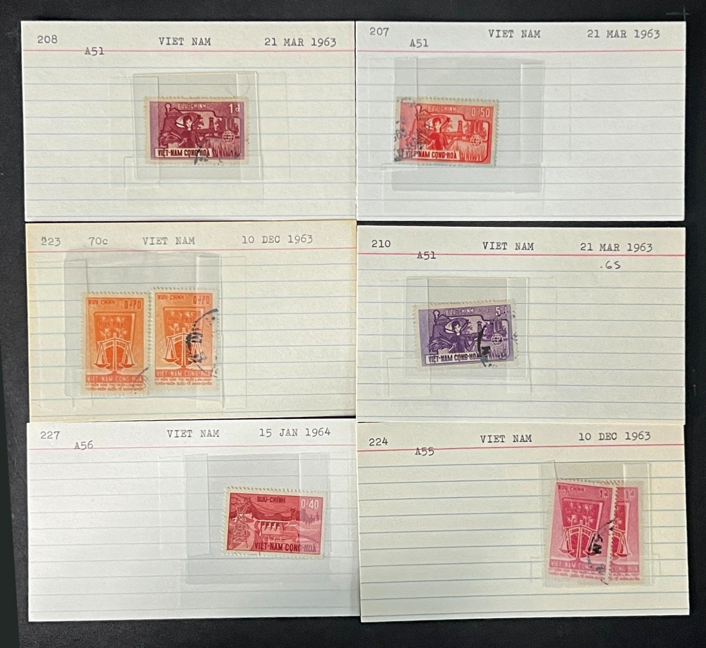 Vietnam Stamp Collection Dealer Cards $158 CV Mint & Used ZAYIX