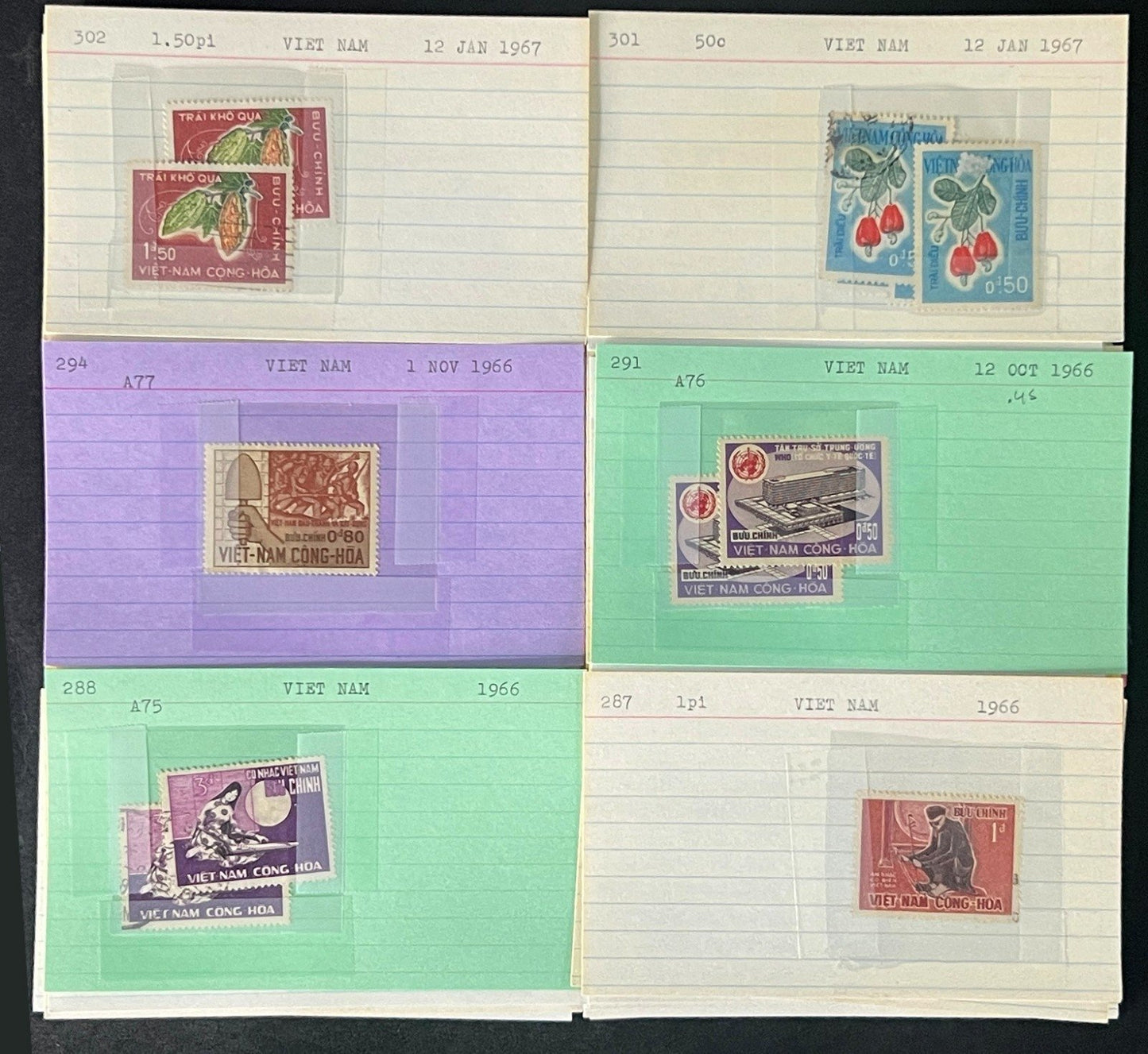 Vietnam Stamp Collection Dealer Cards $158 CV Mint & Used ZAYIX