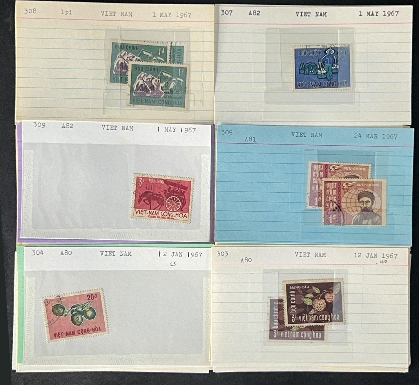 Vietnam Stamp Collection Dealer Cards $158 CV Mint & Used ZAYIX