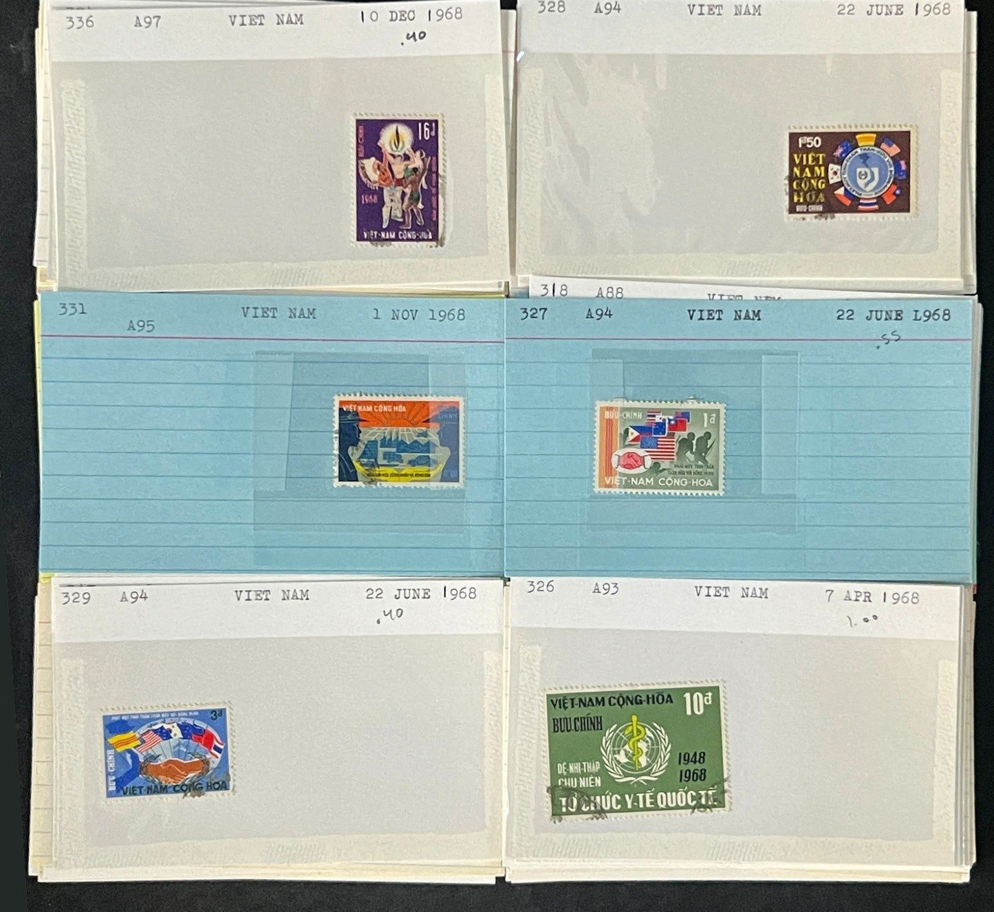 Vietnam Stamp Collection Dealer Cards $158 CV Mint & Used ZAYIX