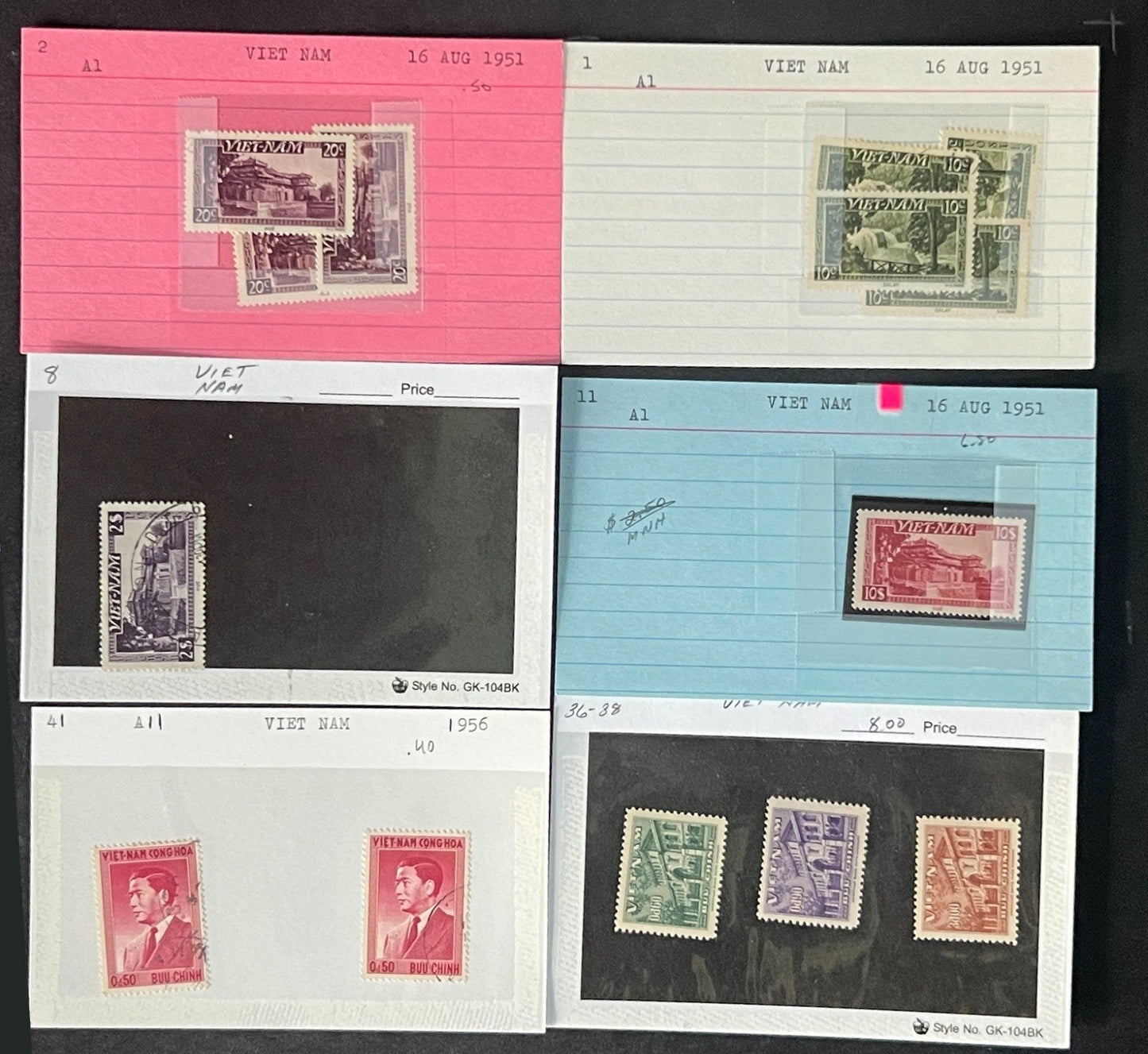Vietnam Stamp Collection Dealer Cards $158 CV Mint & Used ZAYIX