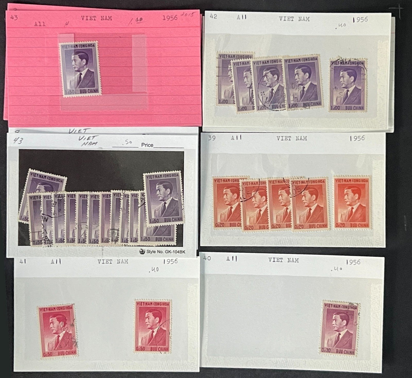 Vietnam Stamp Collection Dealer Cards $158 CV Mint & Used ZAYIX