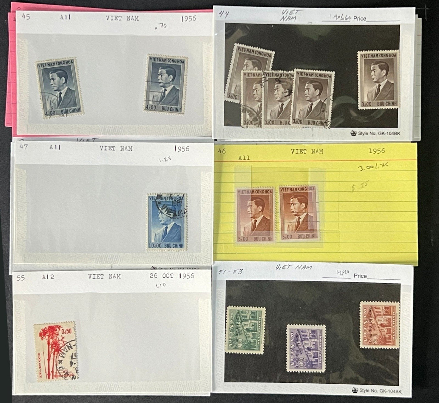 Vietnam Stamp Collection Dealer Cards $158 CV Mint & Used ZAYIX
