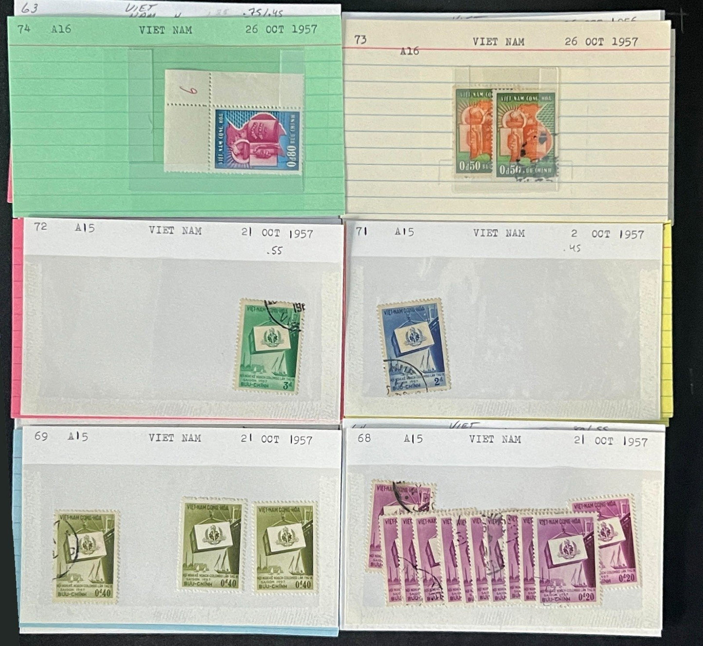 Vietnam Stamp Collection Dealer Cards $158 CV Mint & Used ZAYIX