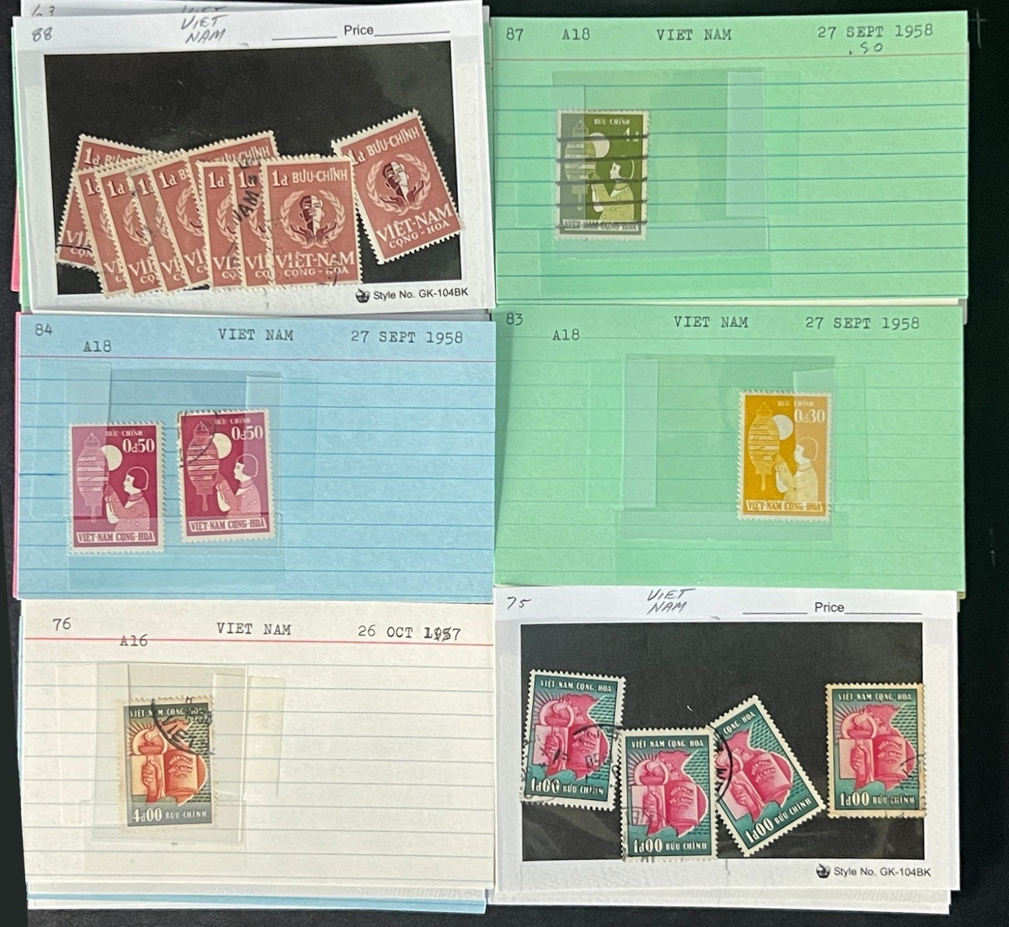 Vietnam Stamp Collection Dealer Cards $158 CV Mint & Used ZAYIX