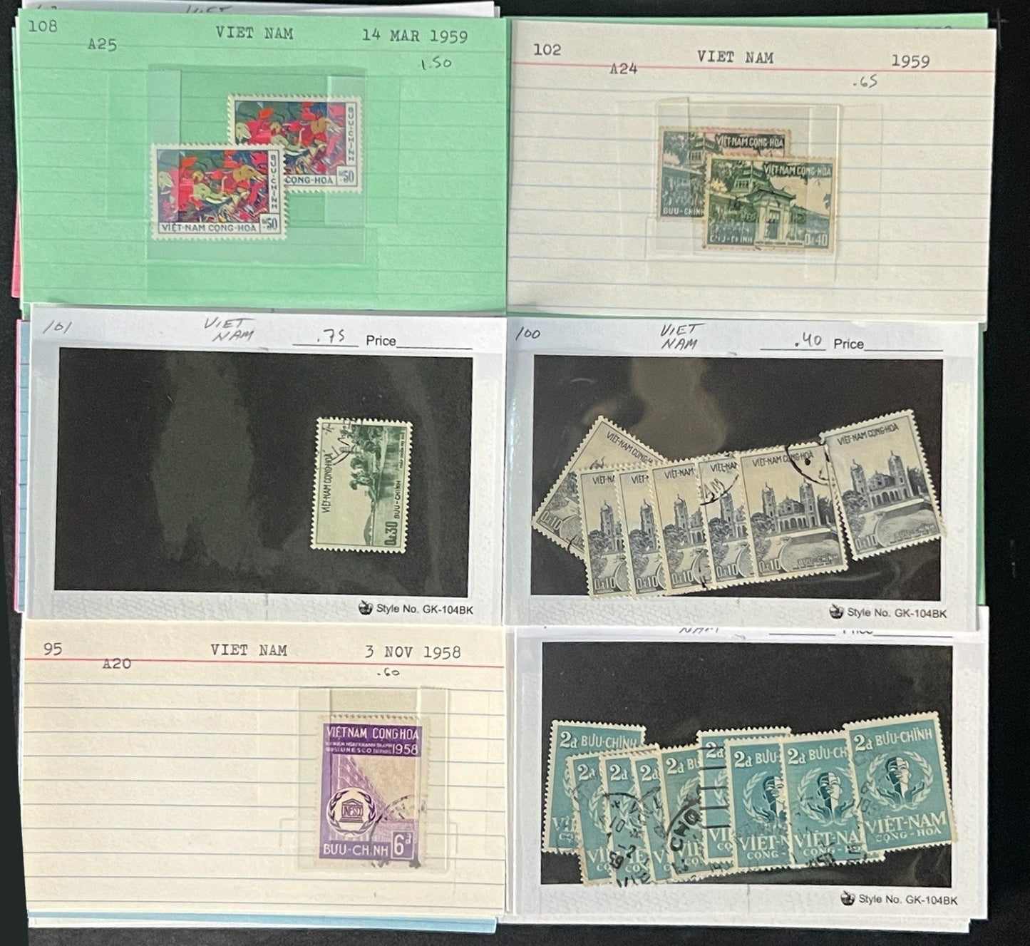 Vietnam Stamp Collection Dealer Cards $158 CV Mint & Used ZAYIX