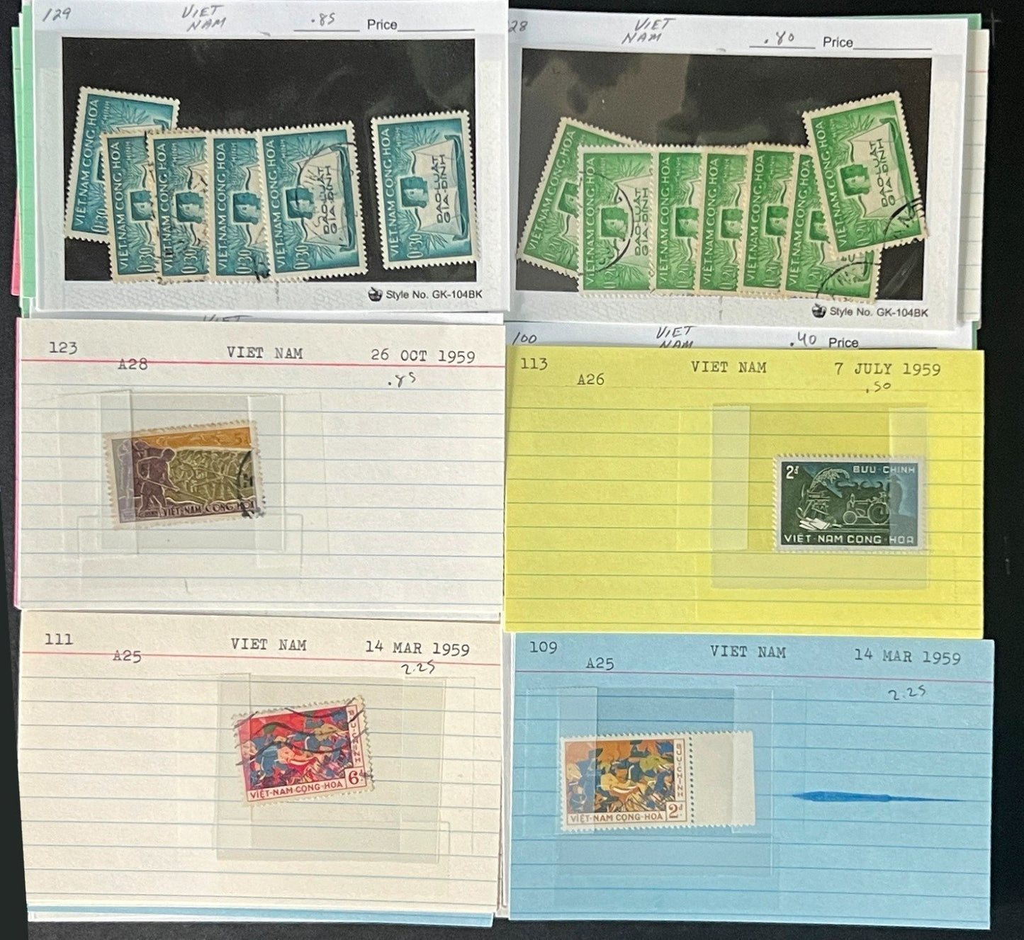 Vietnam Stamp Collection Dealer Cards $158 CV Mint & Used ZAYIX