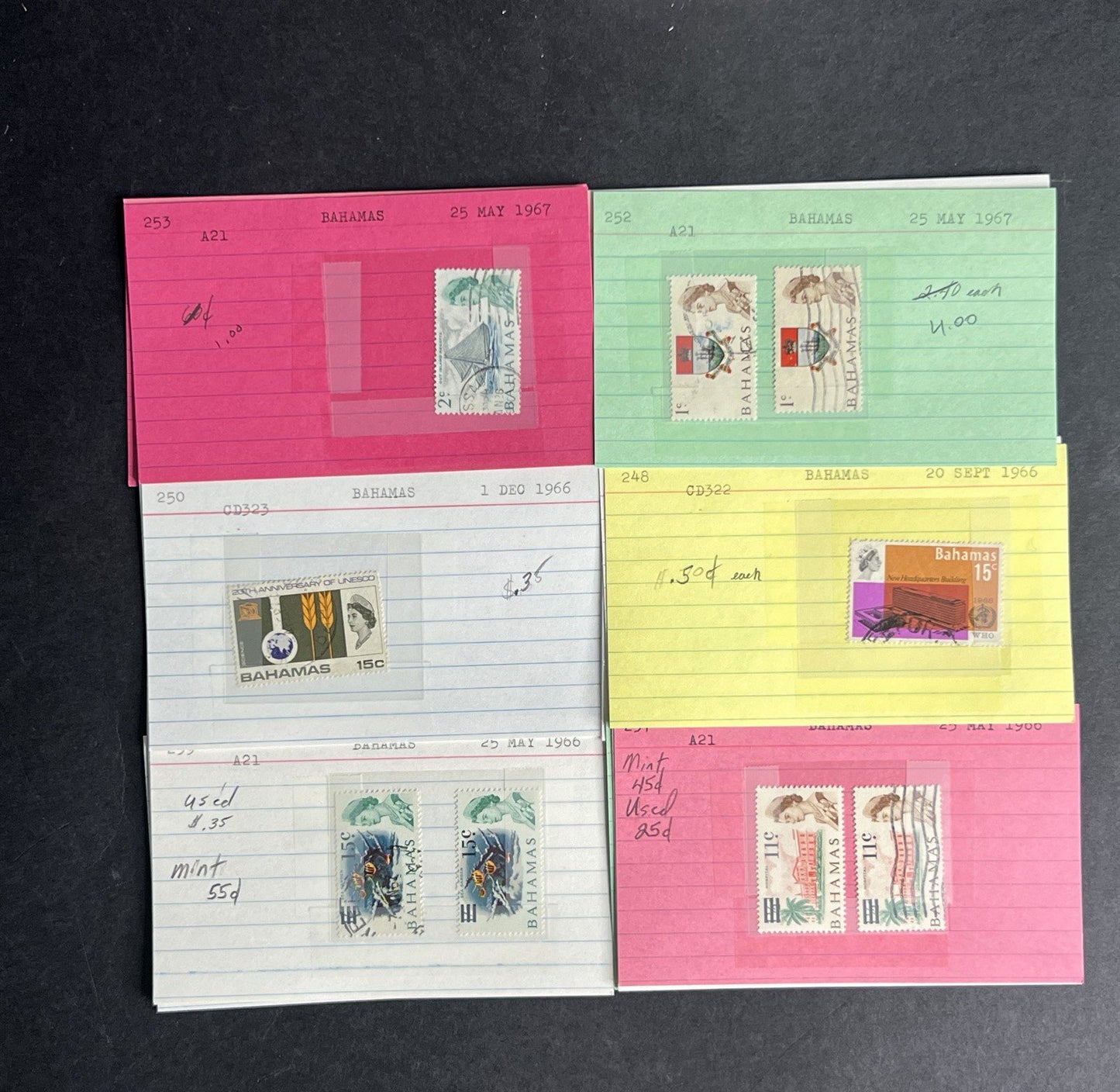 Bahamas Stamp Collection Dealer Cards $383 CV Mint & Used ZAYIX