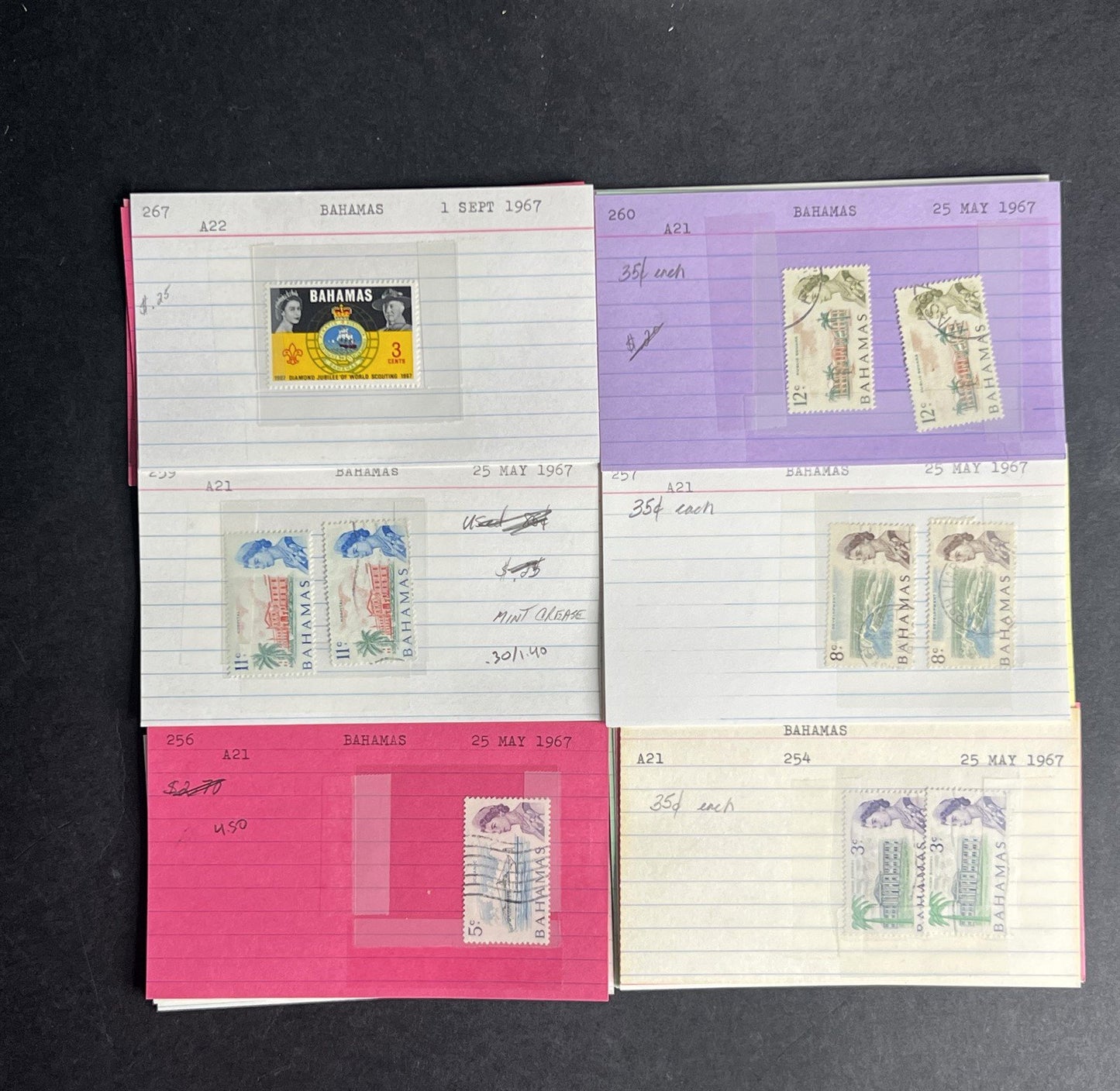 Bahamas Stamp Collection Dealer Cards $383 CV Mint & Used ZAYIX