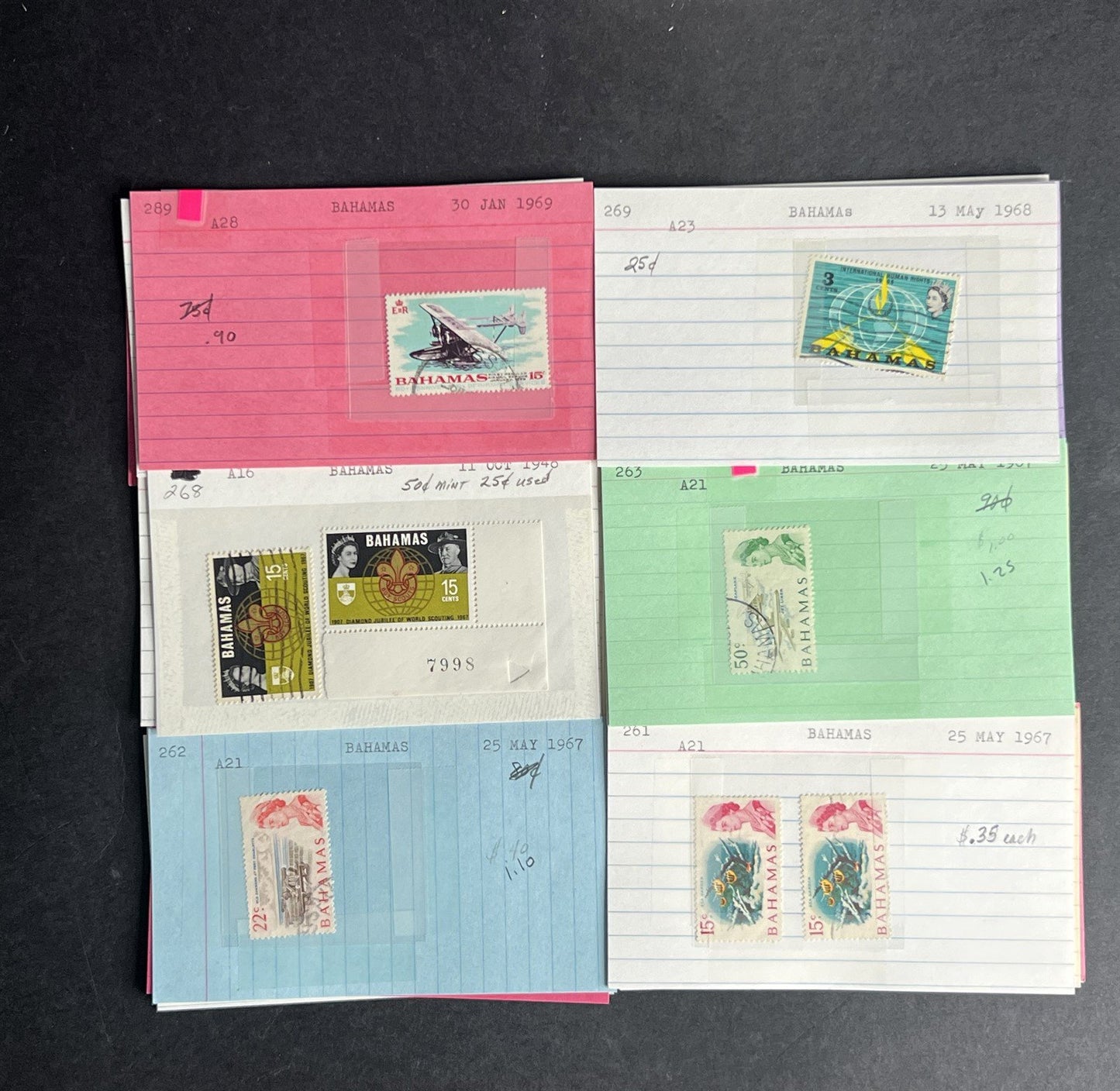 Bahamas Stamp Collection Dealer Cards $383 CV Mint & Used ZAYIX