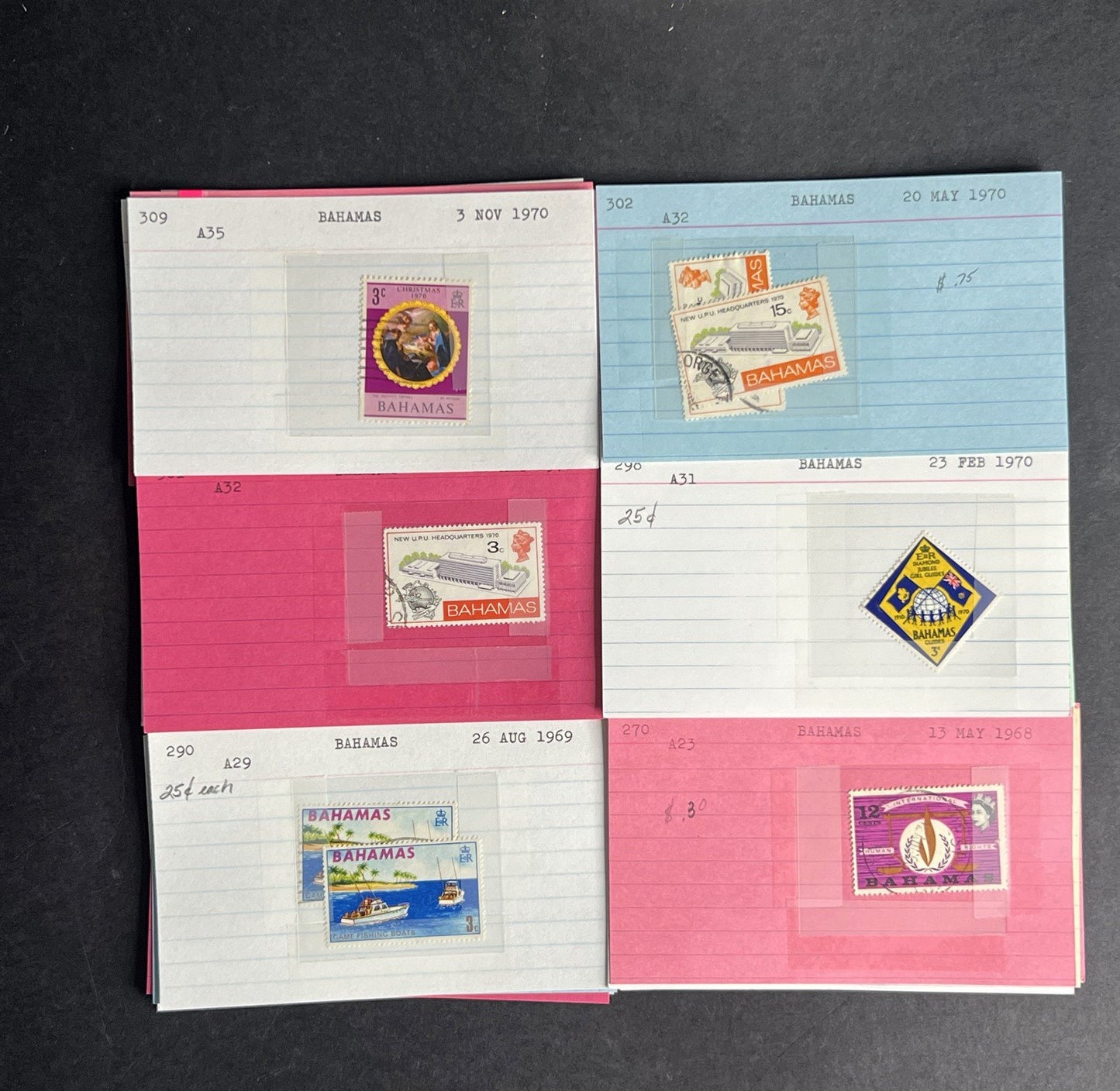 Bahamas Stamp Collection Dealer Cards $383 CV Mint & Used ZAYIX