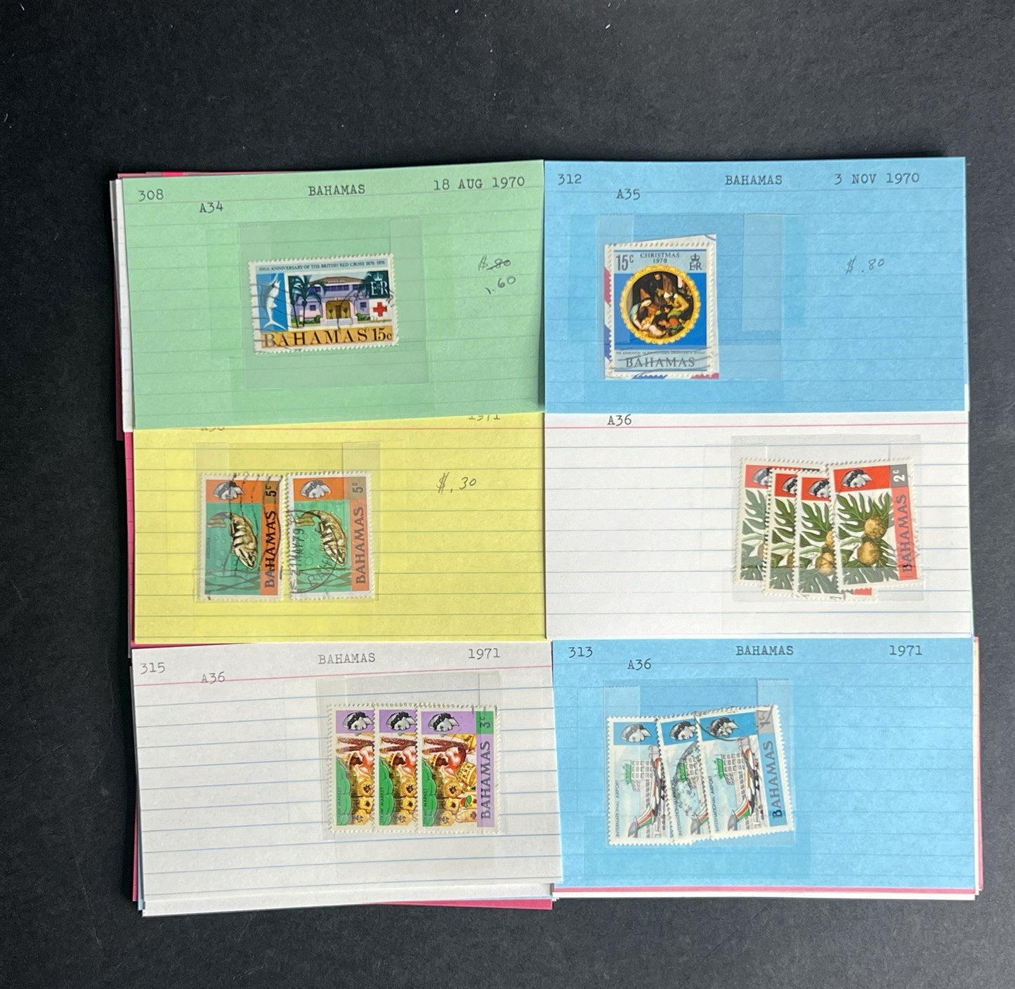 Bahamas Stamp Collection Dealer Cards $383 CV Mint & Used ZAYIX