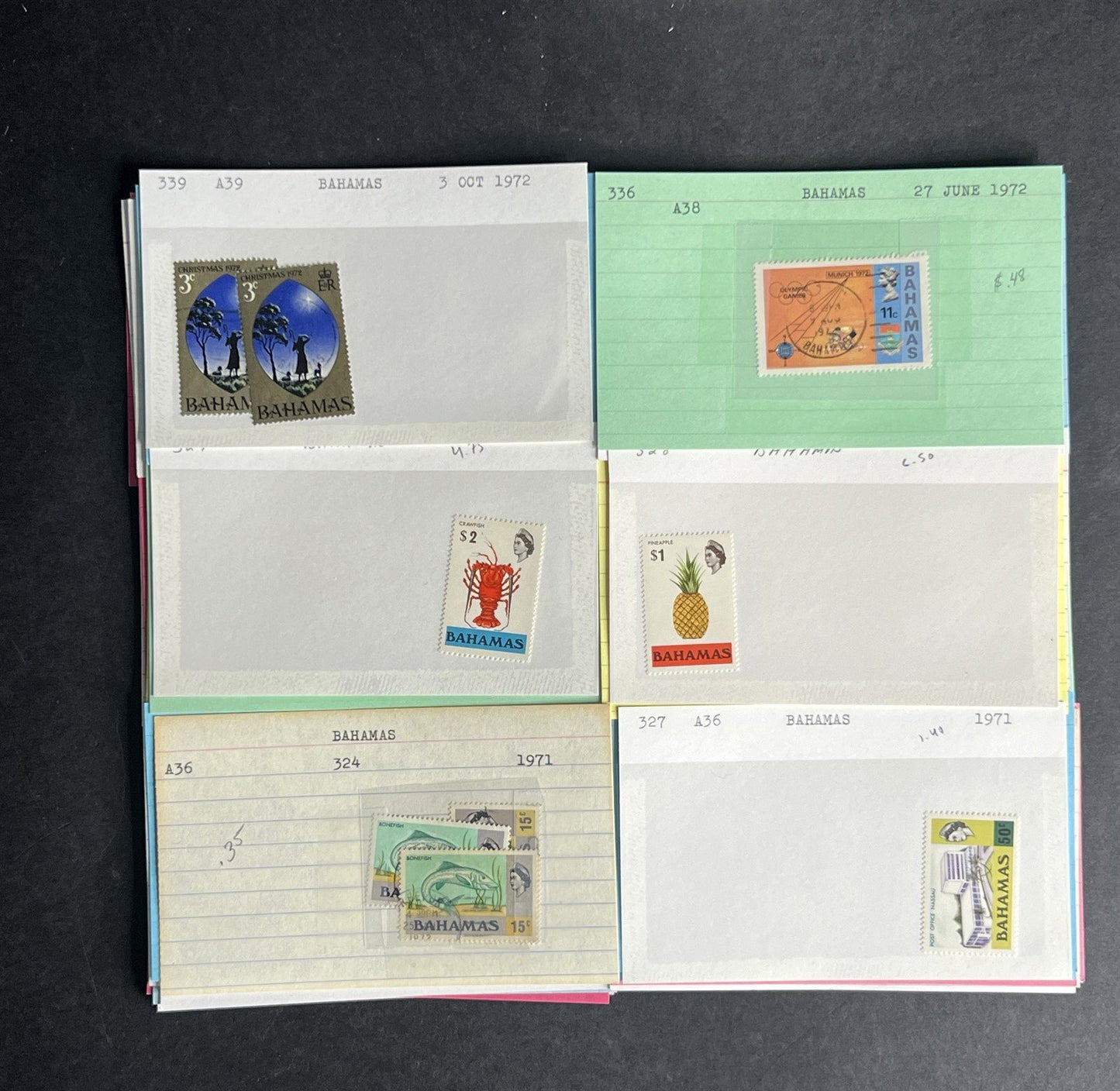 Bahamas Stamp Collection Dealer Cards $383 CV Mint & Used ZAYIX