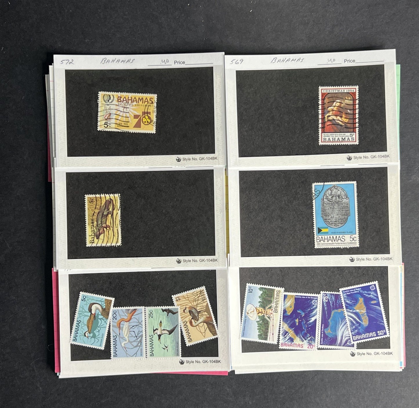 Bahamas Stamp Collection Dealer Cards $383 CV Mint & Used ZAYIX