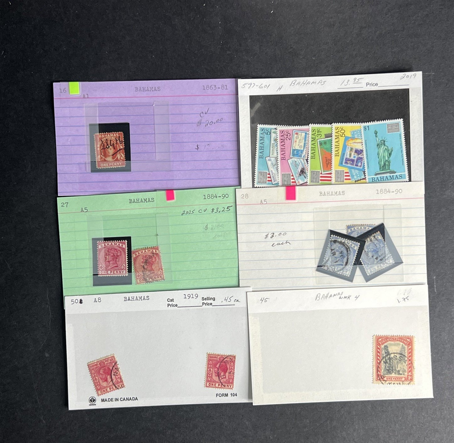 Bahamas Stamp Collection Dealer Cards $383 CV Mint & Used ZAYIX