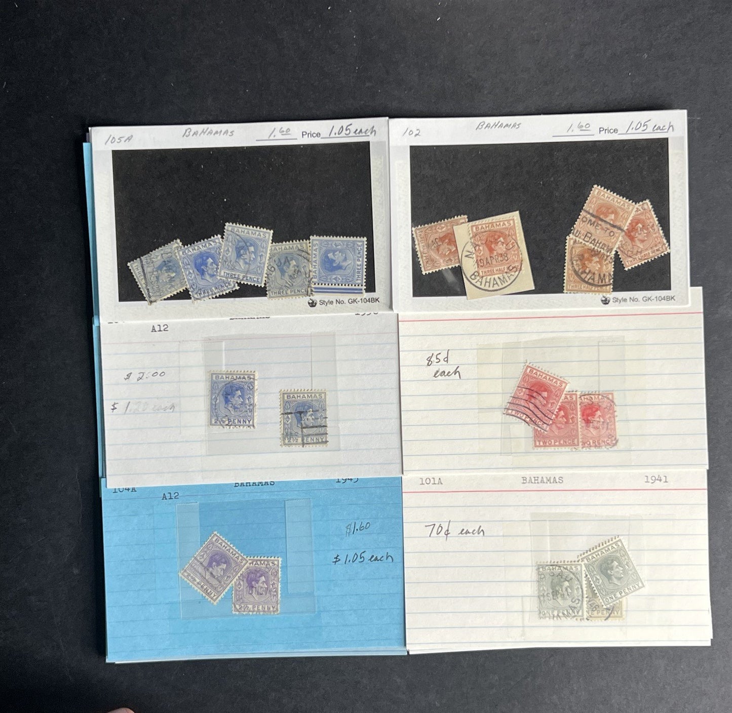 Bahamas Stamp Collection Dealer Cards $383 CV Mint & Used ZAYIX