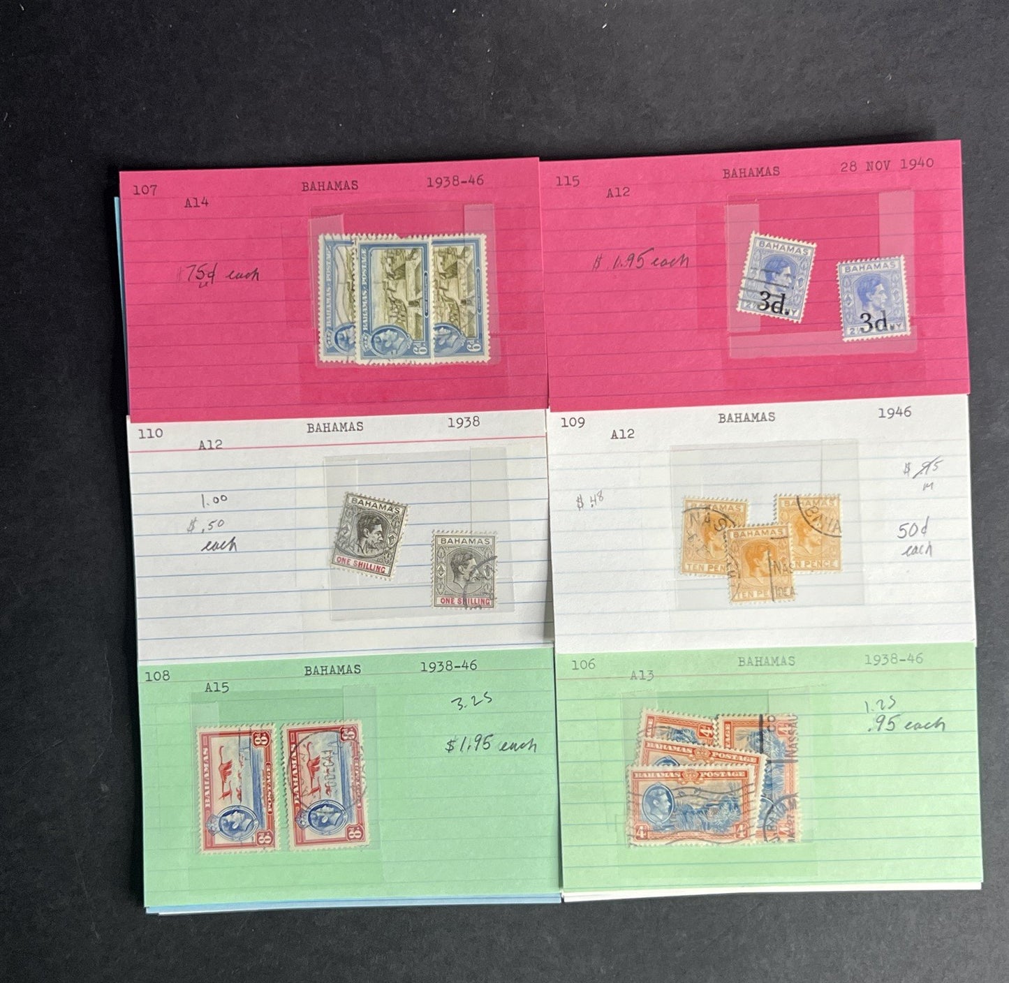 Bahamas Stamp Collection Dealer Cards $383 CV Mint & Used ZAYIX