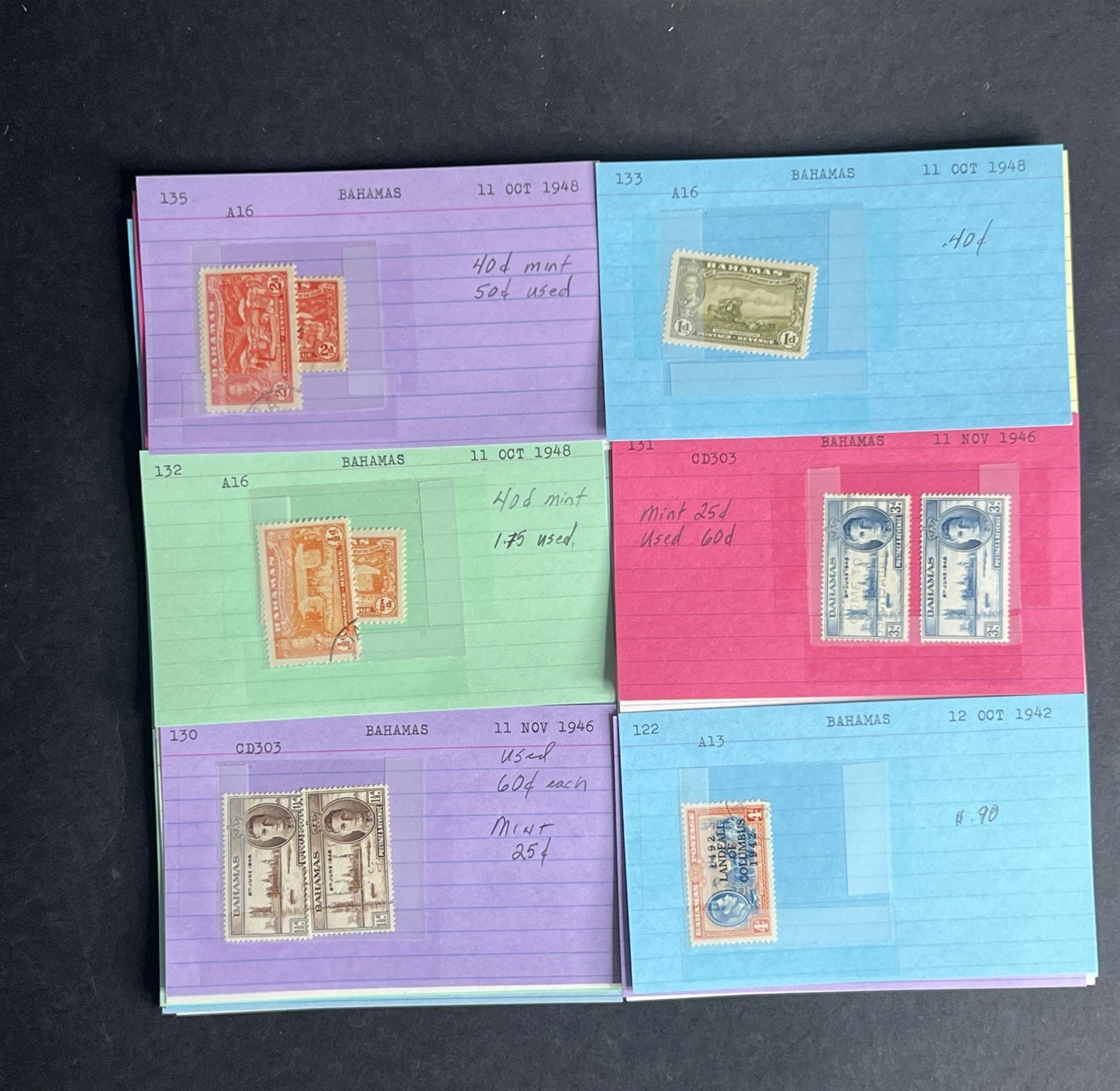 Bahamas Stamp Collection Dealer Cards $383 CV Mint & Used ZAYIX
