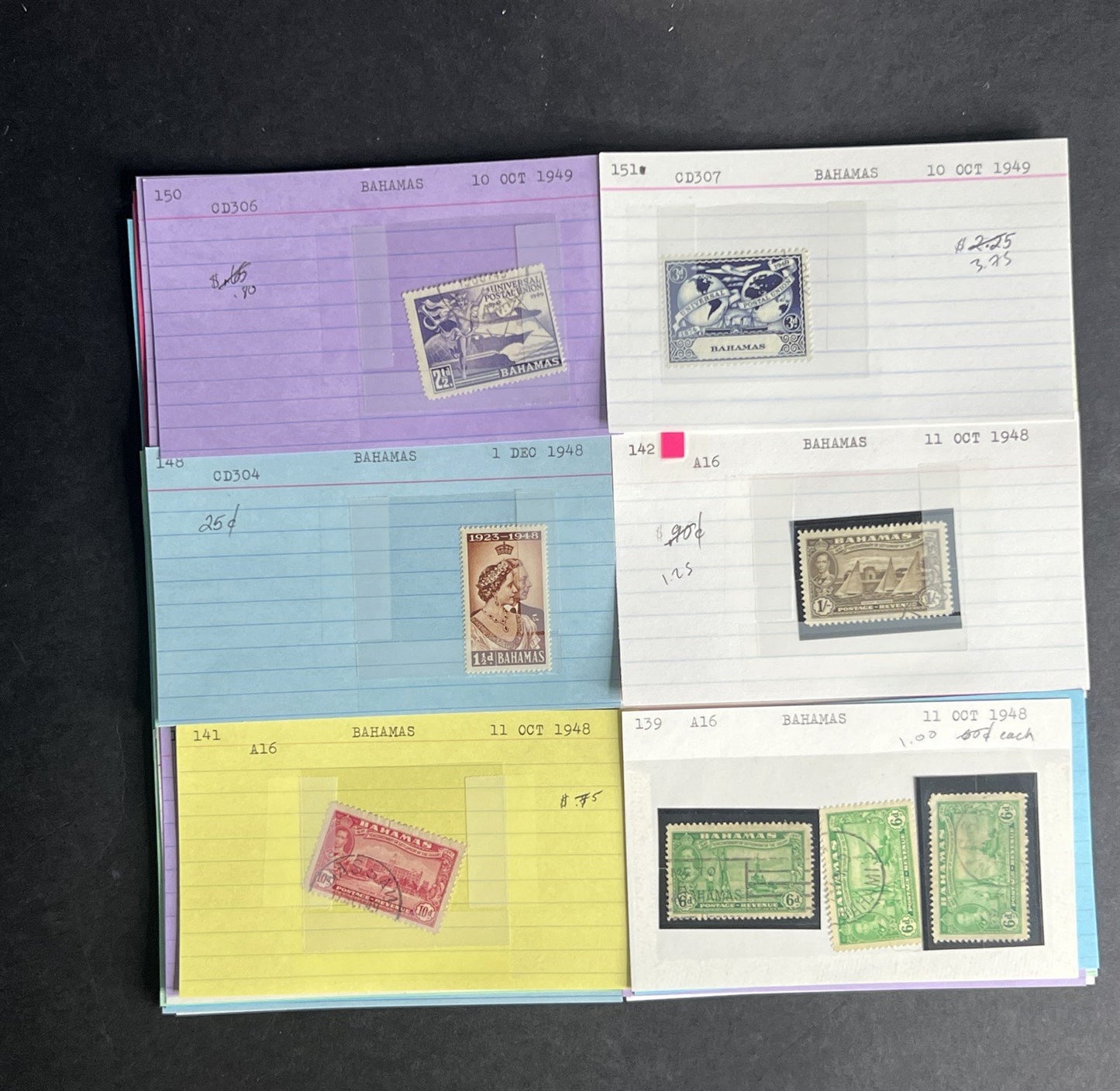 Bahamas Stamp Collection Dealer Cards $383 CV Mint & Used ZAYIX