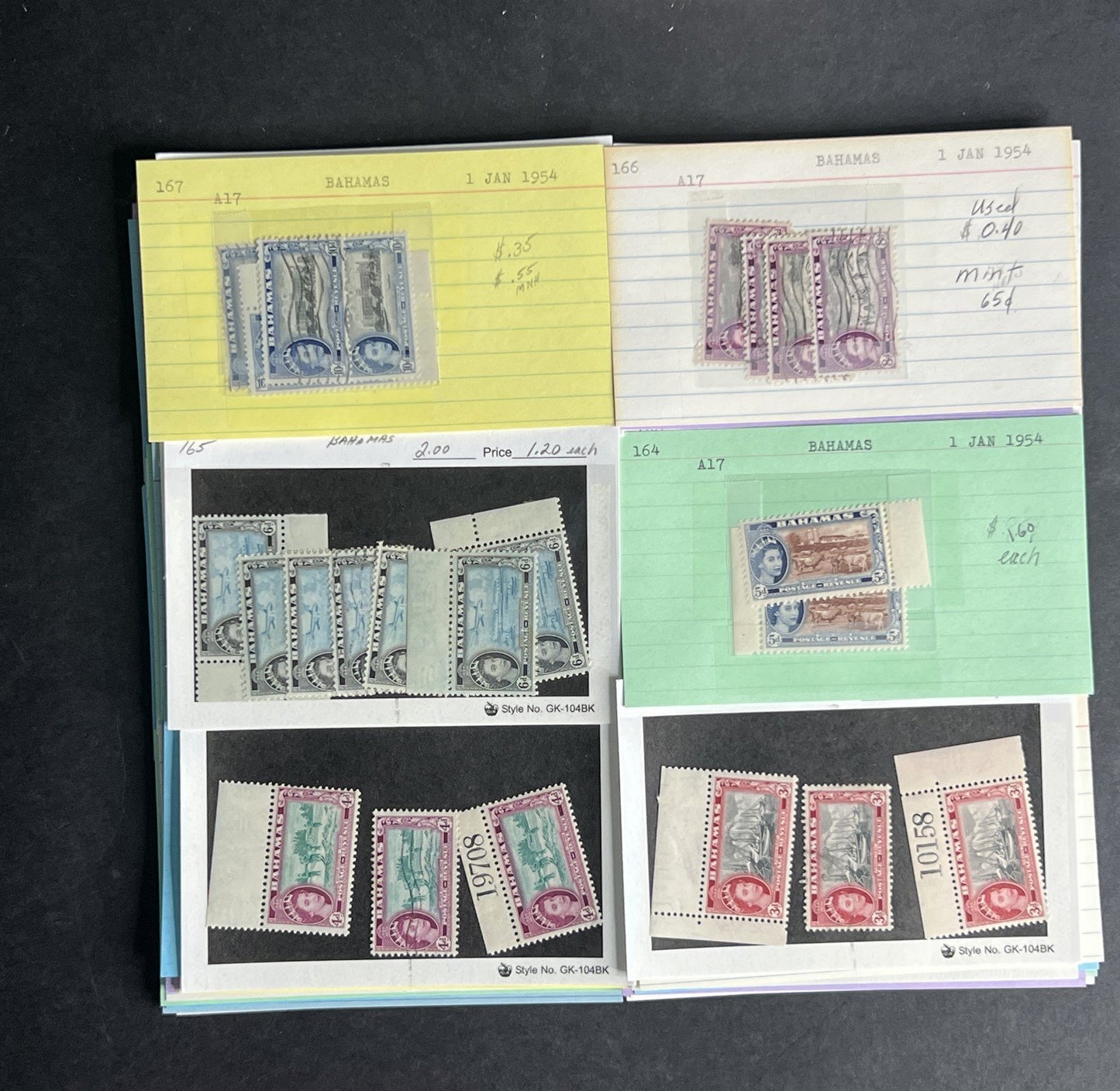 Bahamas Stamp Collection Dealer Cards $383 CV Mint & Used ZAYIX