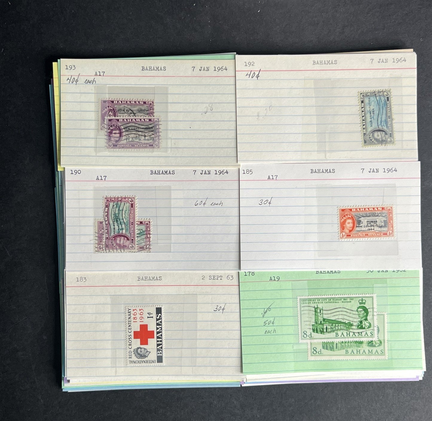 Bahamas Stamp Collection Dealer Cards $383 CV Mint & Used ZAYIX