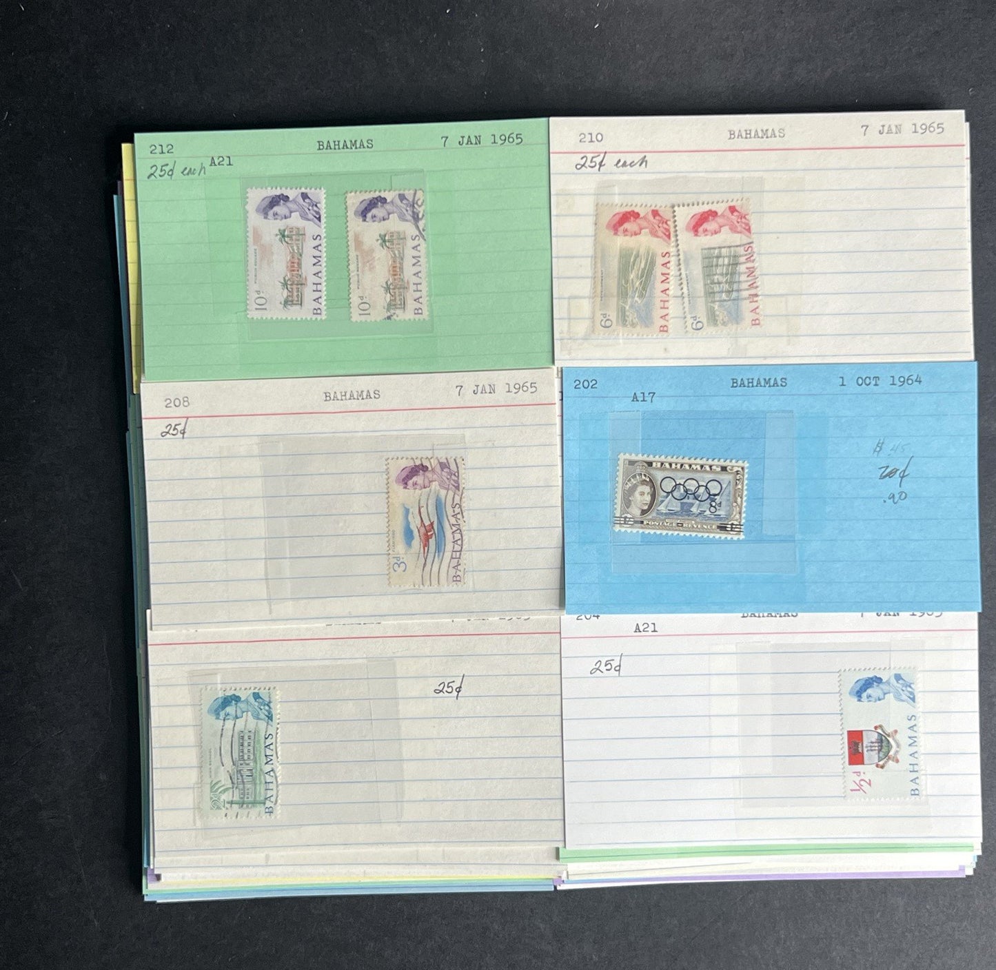 Bahamas Stamp Collection Dealer Cards $383 CV Mint & Used ZAYIX
