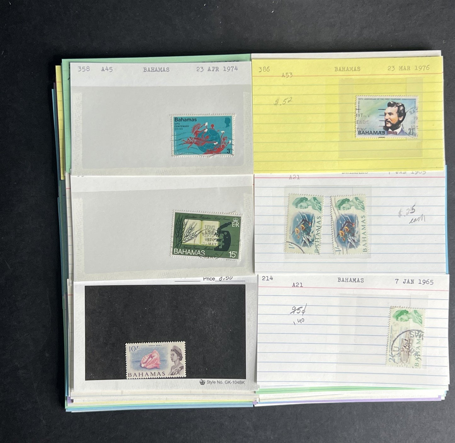 Bahamas Stamp Collection Dealer Cards $383 CV Mint & Used ZAYIX