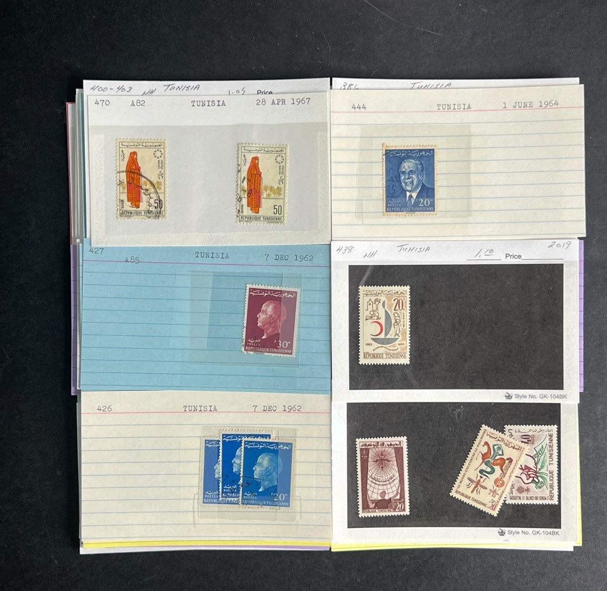Tunisia Stamp Collection Dealer Cards $51 CV Mint & Used ZAYIX