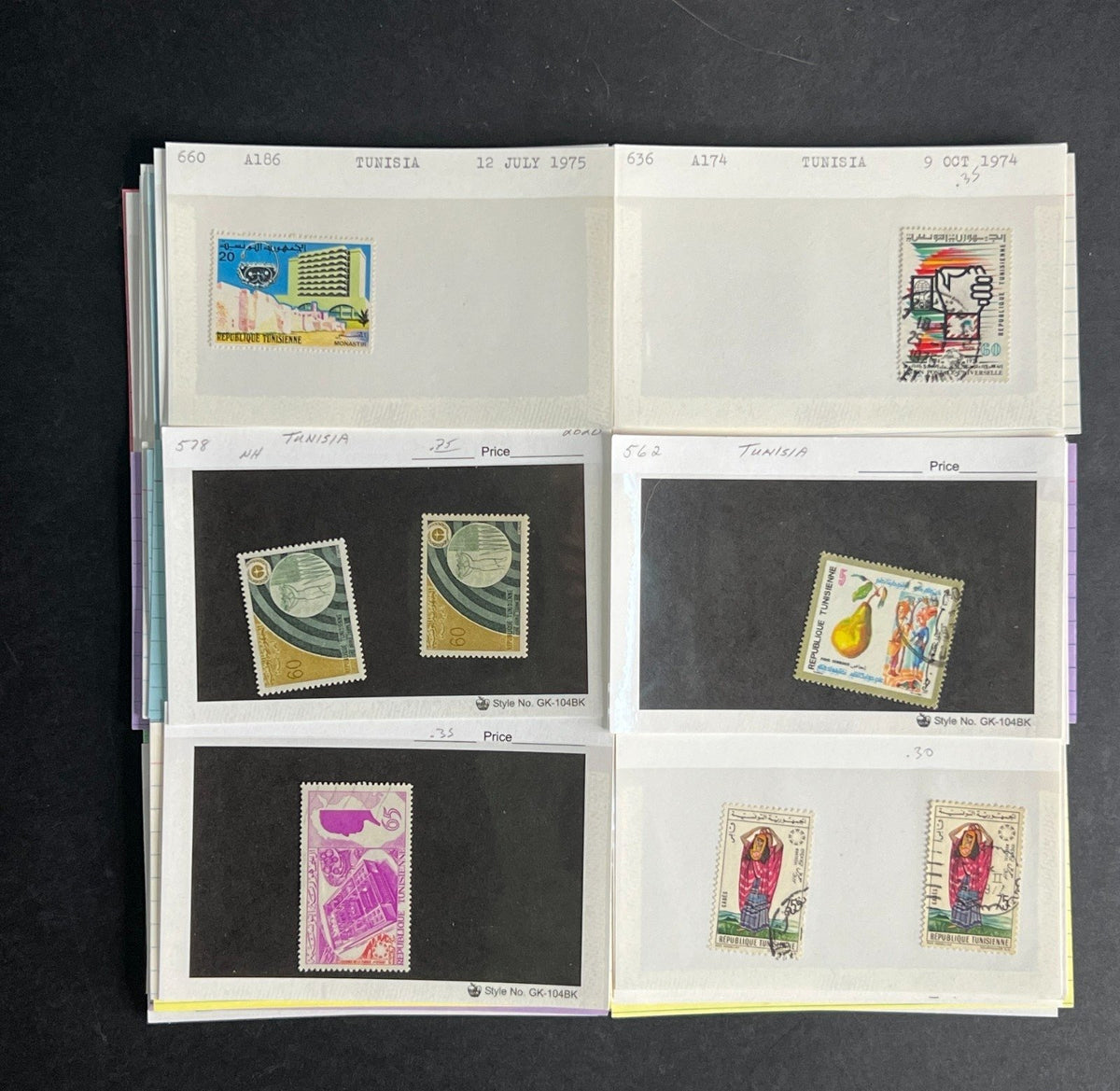 Tunisia Stamp Collection Dealer Cards $51 CV Mint & Used ZAYIX