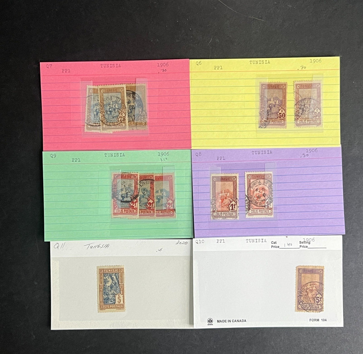 Tunisia Stamp Collection Dealer Cards $51 CV Mint & Used ZAYIX