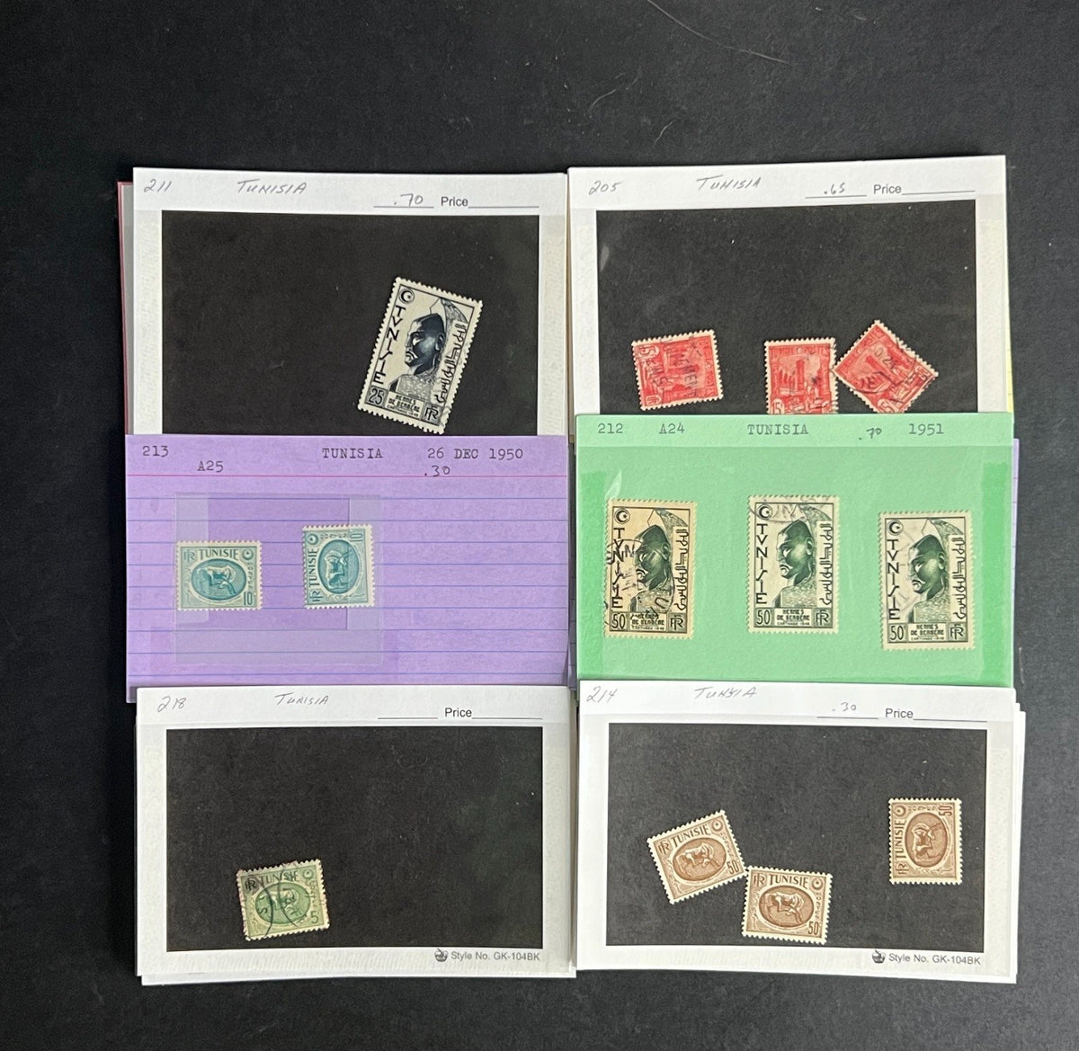 Tunisia Stamp Collection Dealer Cards $51 CV Mint & Used ZAYIX