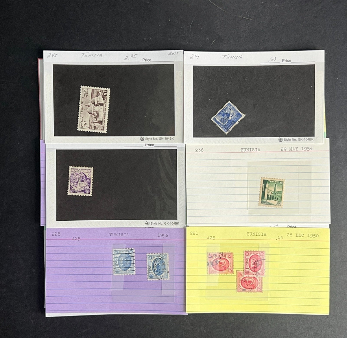 Tunisia Stamp Collection Dealer Cards $51 CV Mint & Used ZAYIX