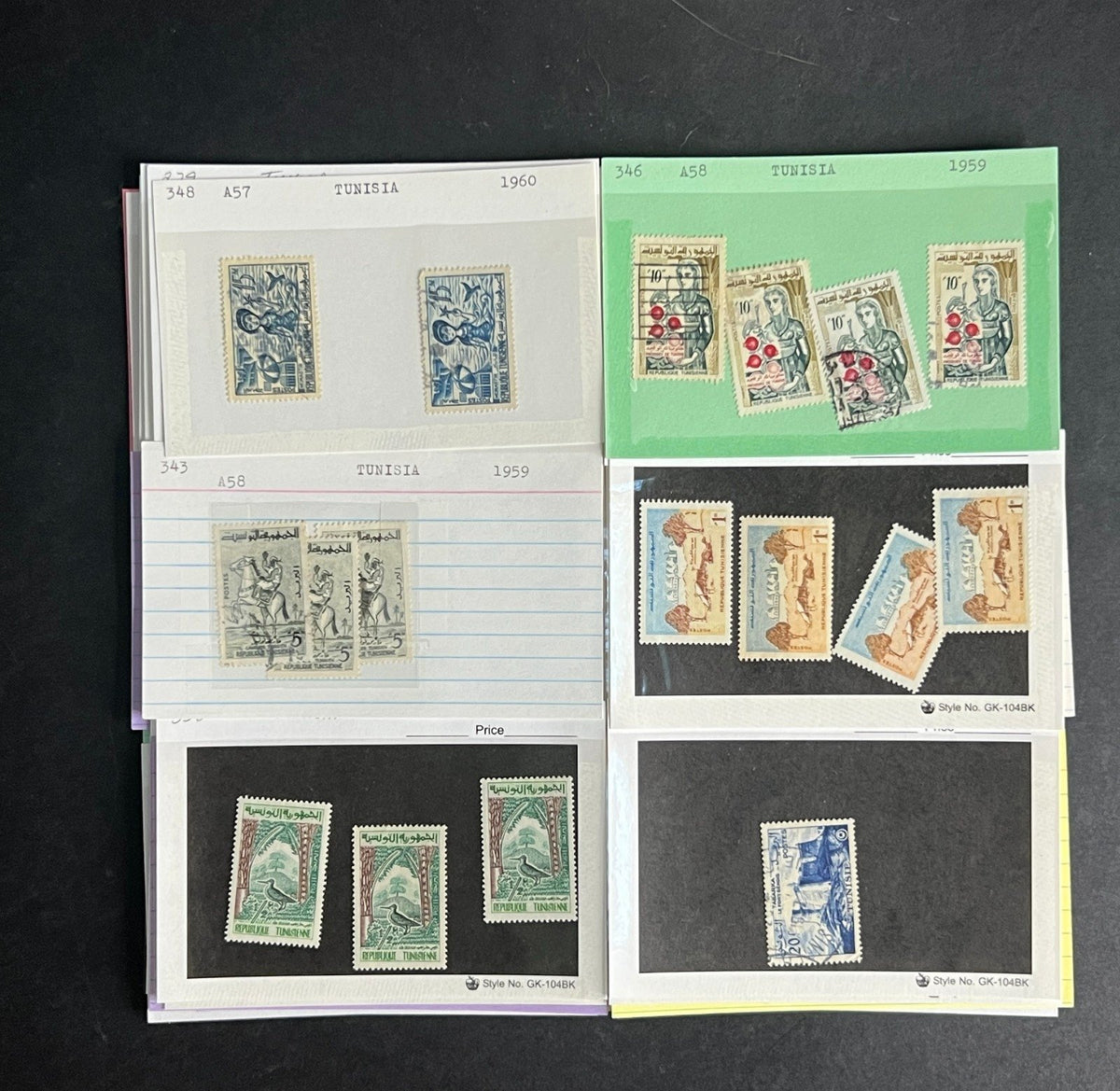 Tunisia Stamp Collection Dealer Cards $51 CV Mint & Used ZAYIX