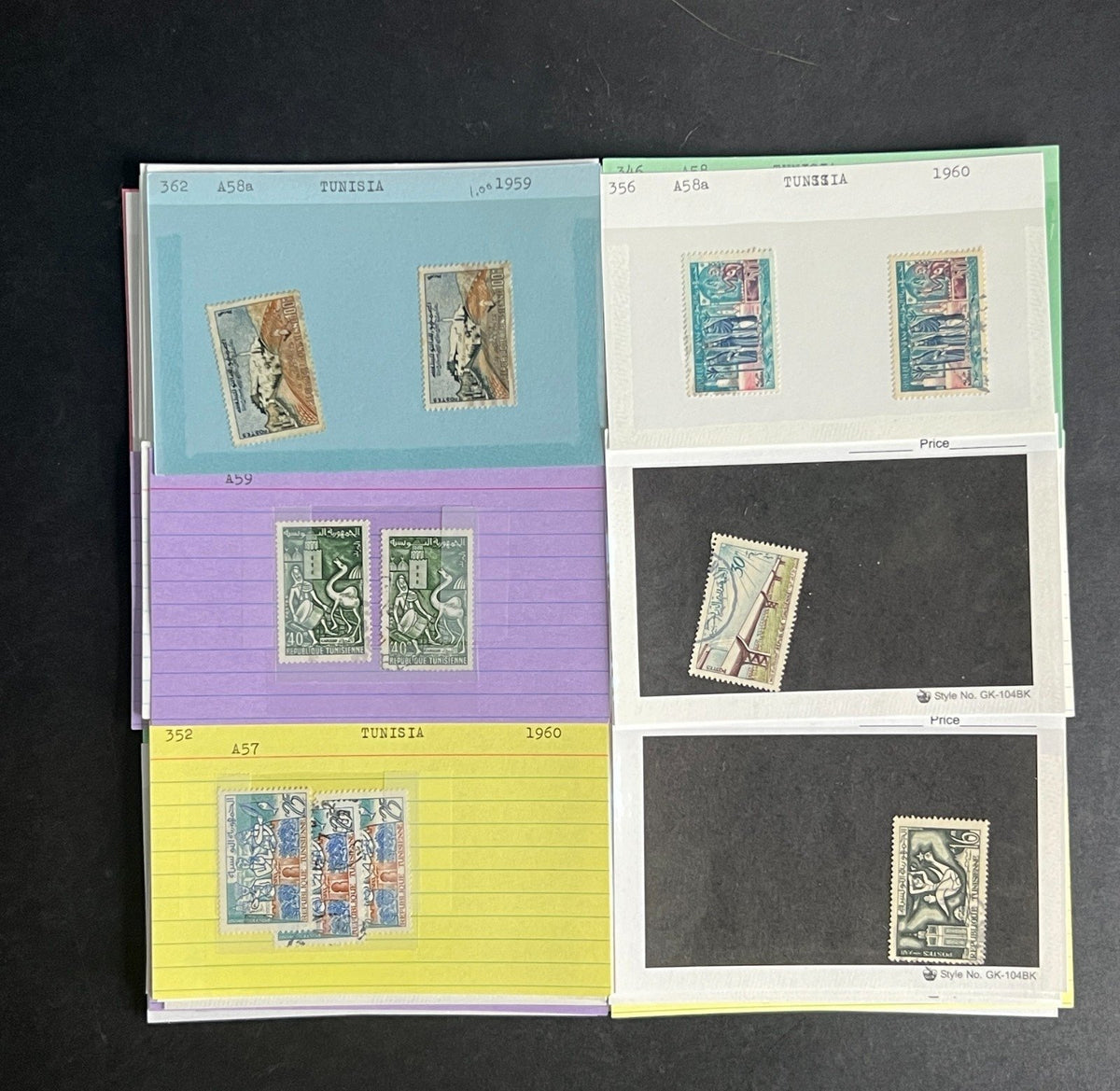 Tunisia Stamp Collection Dealer Cards $51 CV Mint & Used ZAYIX