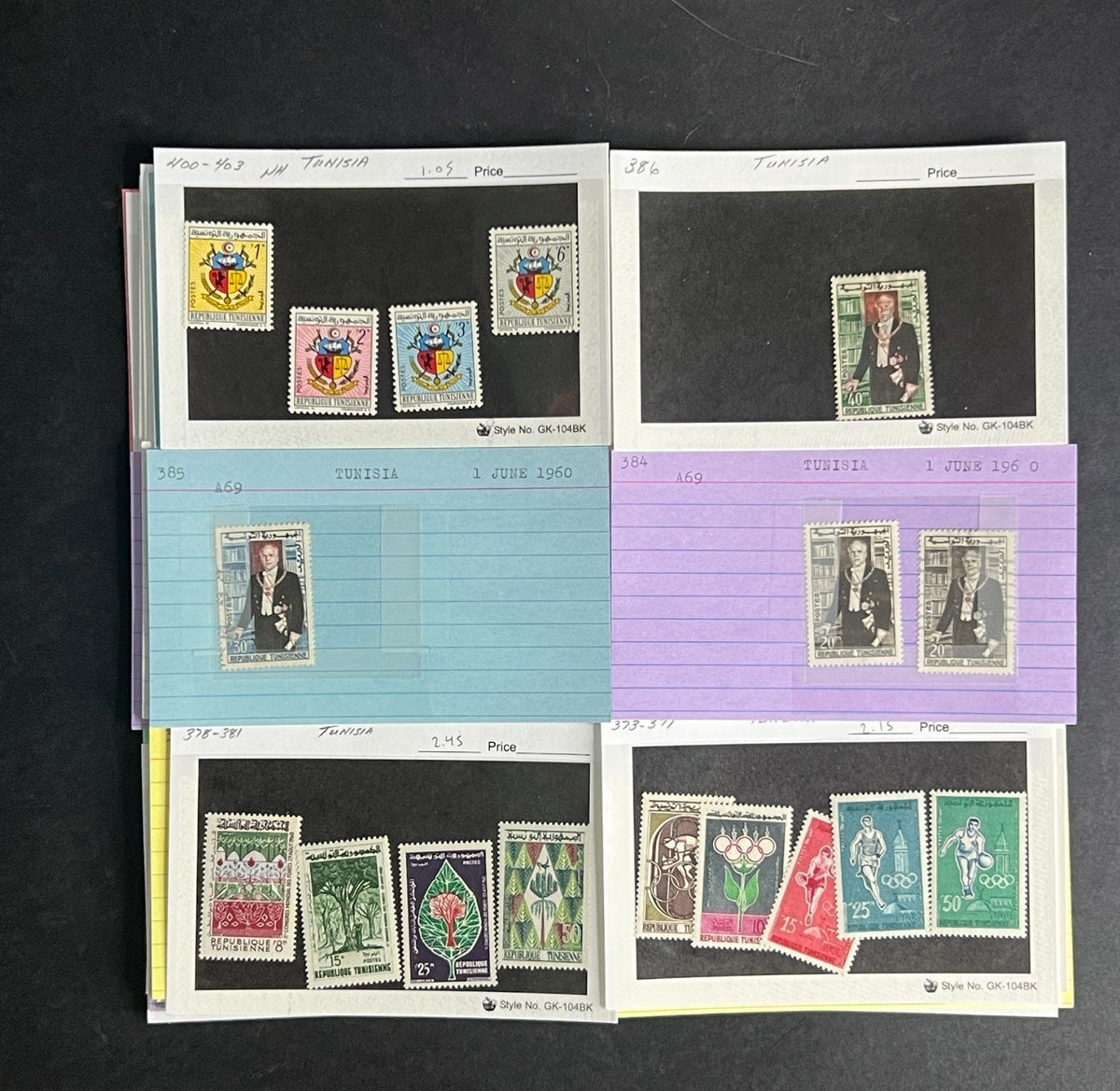 Tunisia Stamp Collection Dealer Cards $51 CV Mint & Used ZAYIX