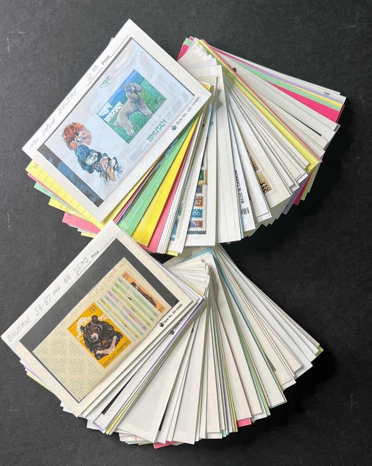 Bhutan Stamp Collection Dealer Cards $236 CV Mint & Used ZAYIX